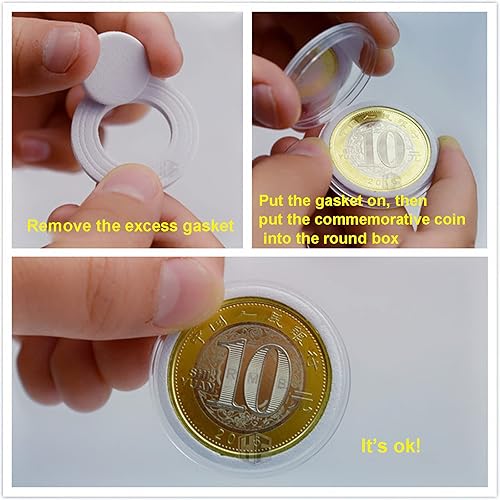 Miniatura 4 de Soporte para cápsulas de monedas de madera, caja de almacenamiento de monedas con junta de espuma para suministros de colección de monedas,