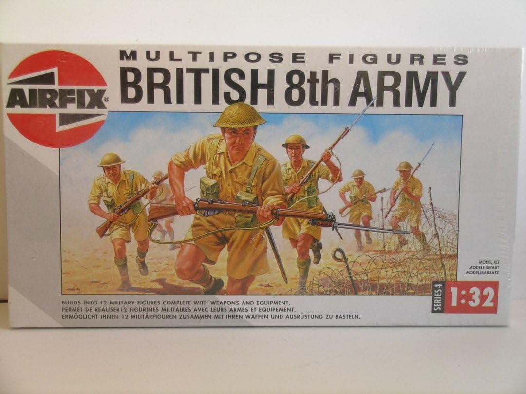 Airfix Models-Special 12 Figure Pack-Early Release of WW II British 8th Army MultiPose Figures-Plastic Military Miniaturess
