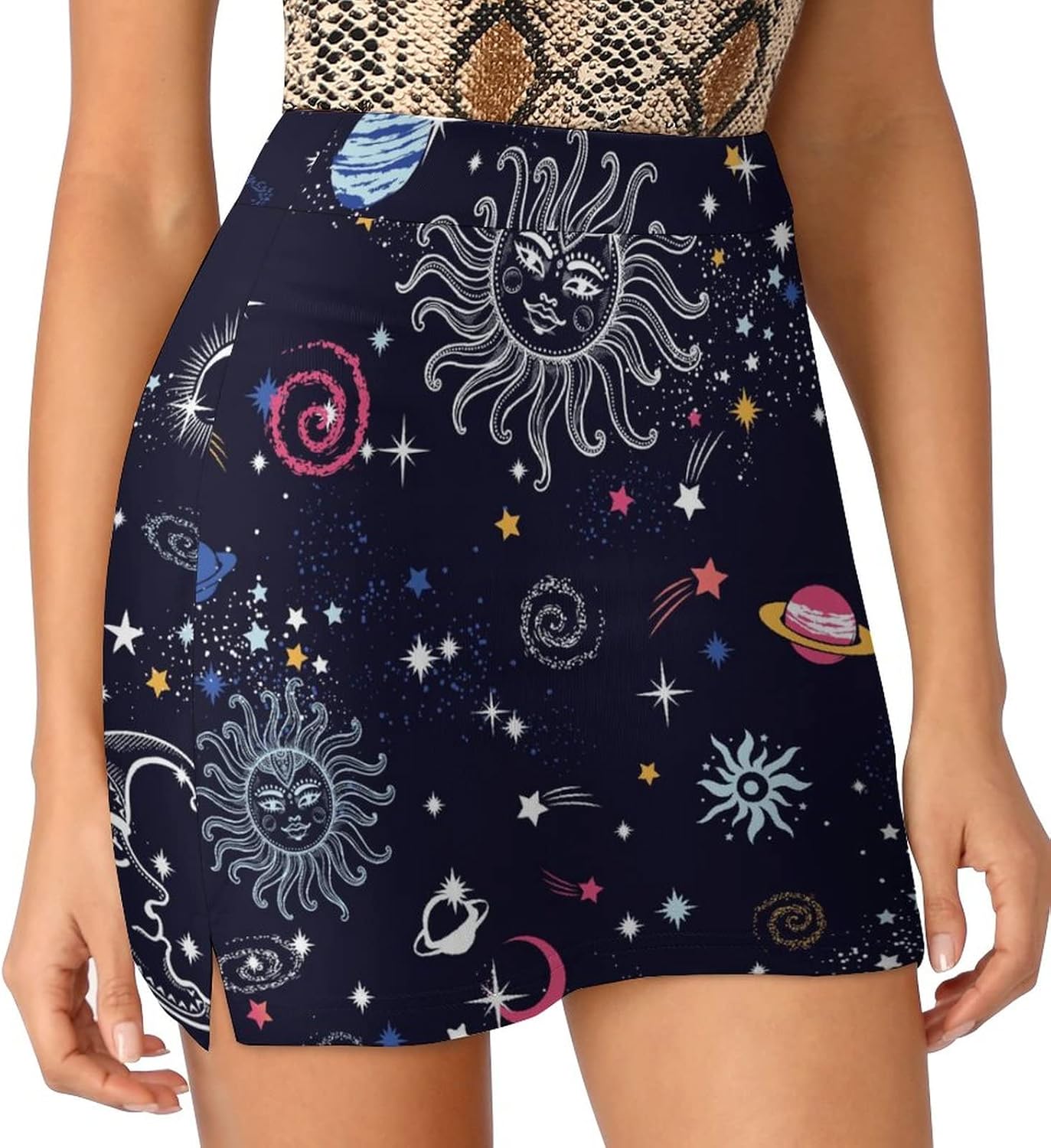 DENFY Transgender Flag Women's Tennis Skirts Inner Shorts Elastic Sports Golf Skorts with Pockets
