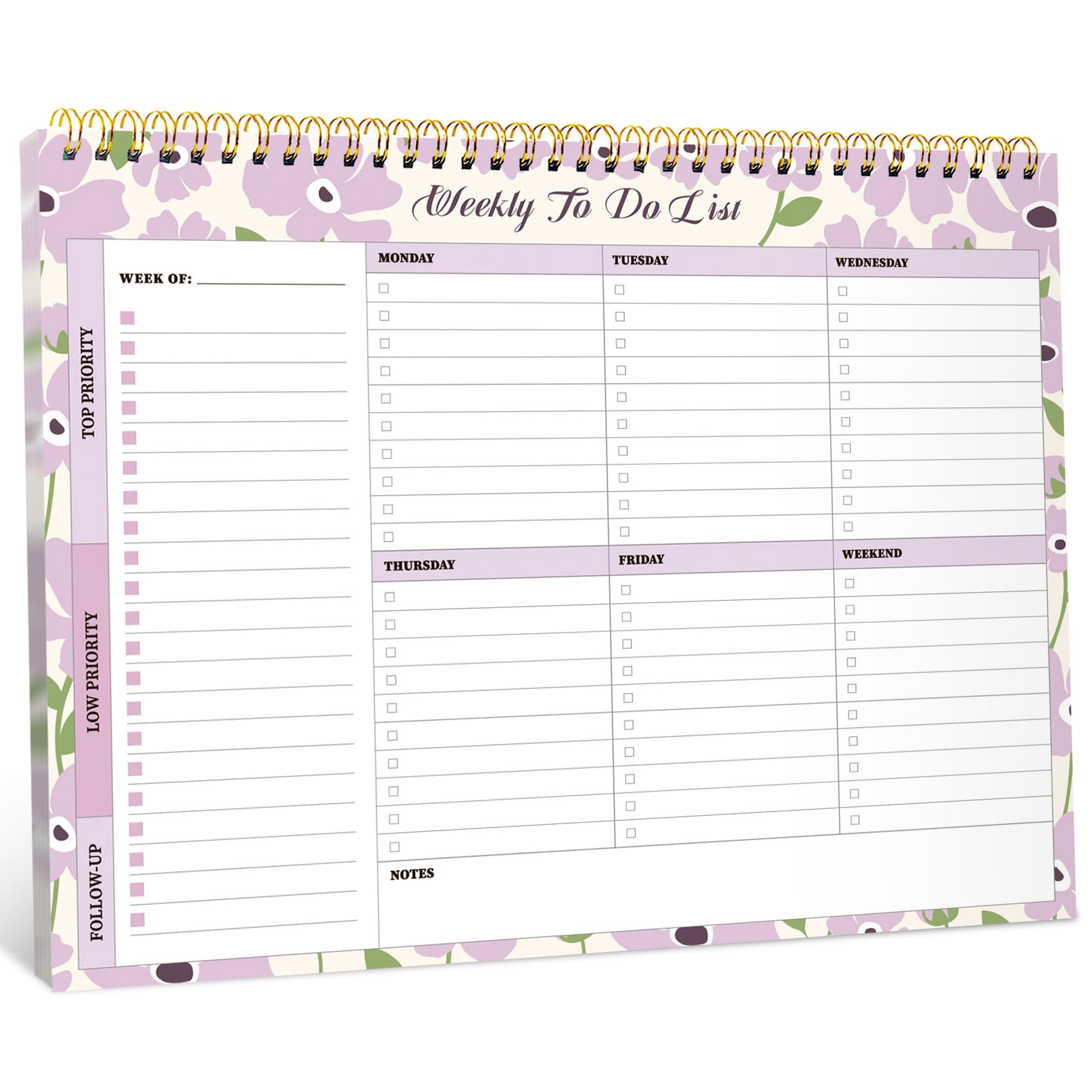 Taja Weekly Planner Notepad - Undated & Waterproof -22