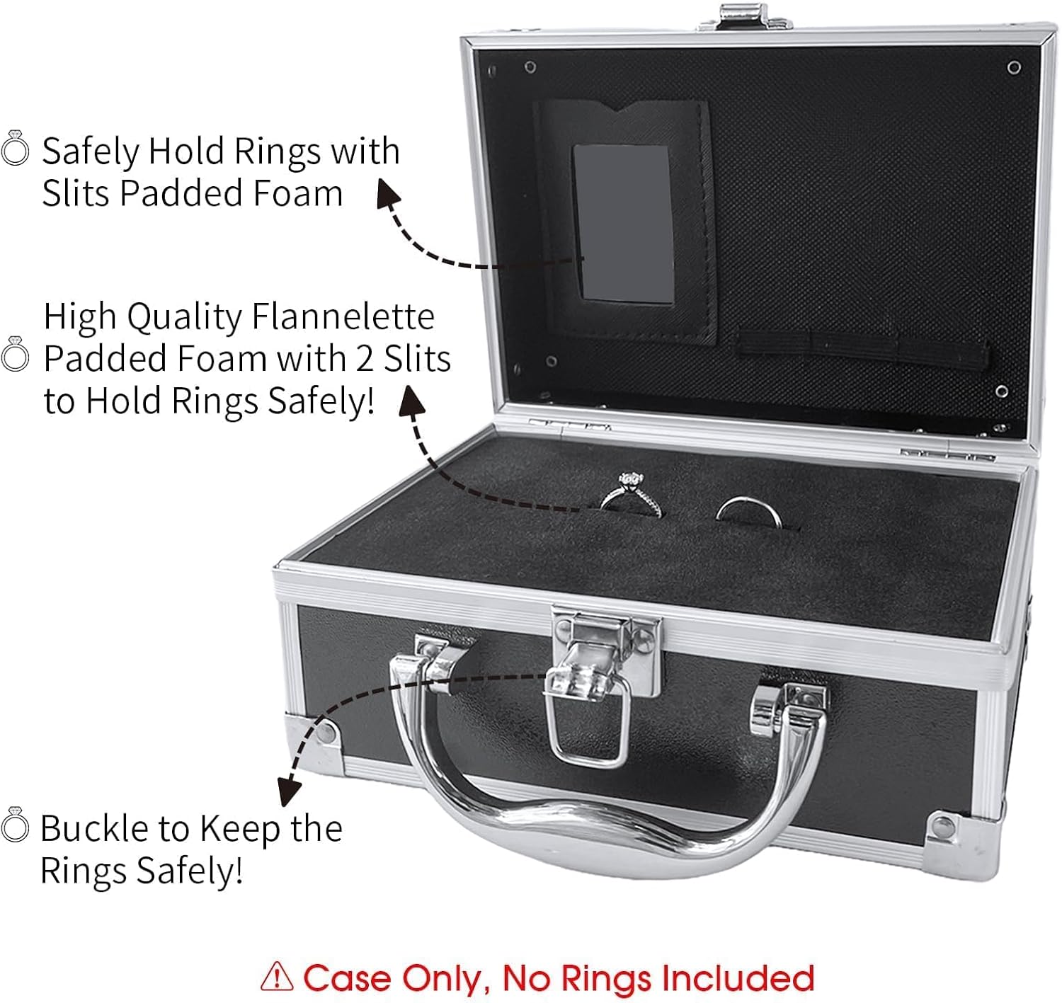 Ring Security Wedding Ring Bearer Gifts Set, Kids Briefcase with Holder Pad for 2 Rings includes Sunglasses, Earpiece, Bowtie, Bagde for Proposal Ceremony Party