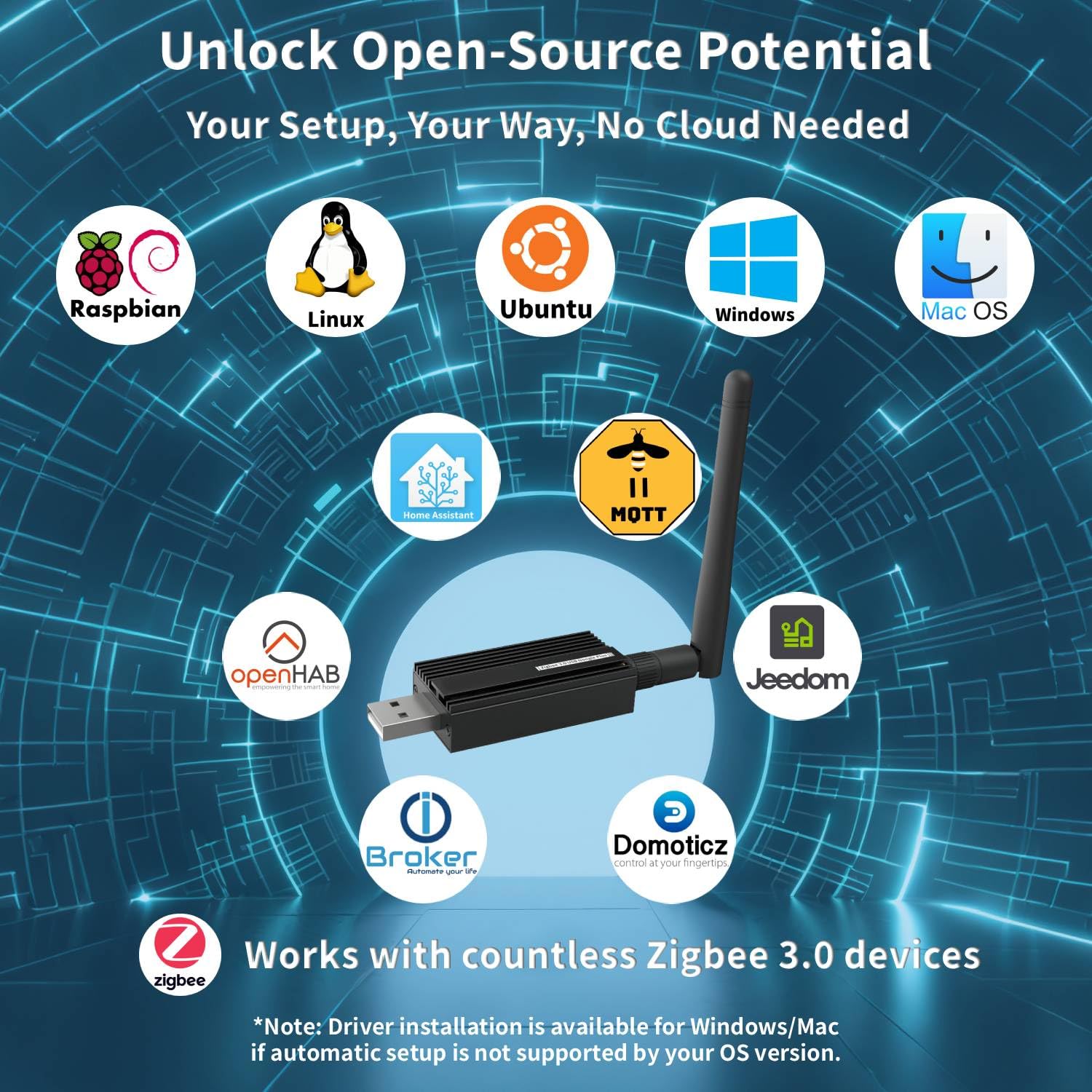 Zigbee 3.0 Dongle USB Plus-E, passerelle universelle pour Home Assistant, Zigbee2MQTT, openHAB, ZHA Coordinator Hub, puce EFR32MG21, ZBDongle-E pour contrôle local domotique intelligente, remplace les