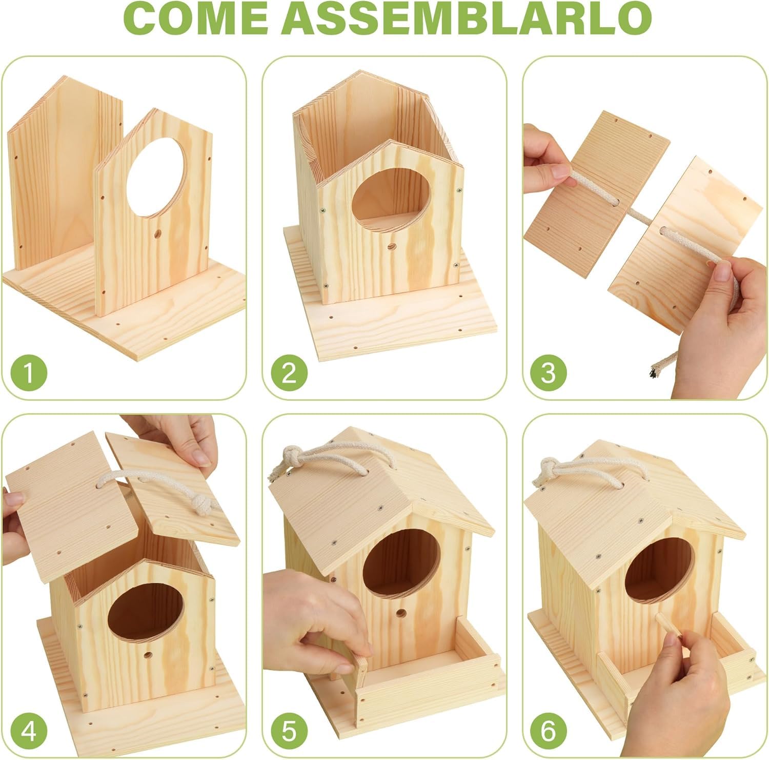 LotFancy Casetta per Uccelli Fai da Te in Legno per Bambini, Kit Fai da Te 2 Casette Uccellini da Dipingere, Giocattoli Creativi per Ragazzi, Artigianato Cassetta per Uccelli, Giocattoli Educativi