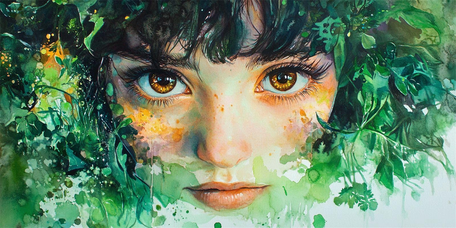 Dipingere con i Numeri per Adulti ragazza Paint by Numbers Kit foglie Fai da te Hobby Creativi Adulti, Colorare Con i Numeri Pennelli e Colori Acrilici, Decorazione della Parete di Casa Regalo 40x80cm