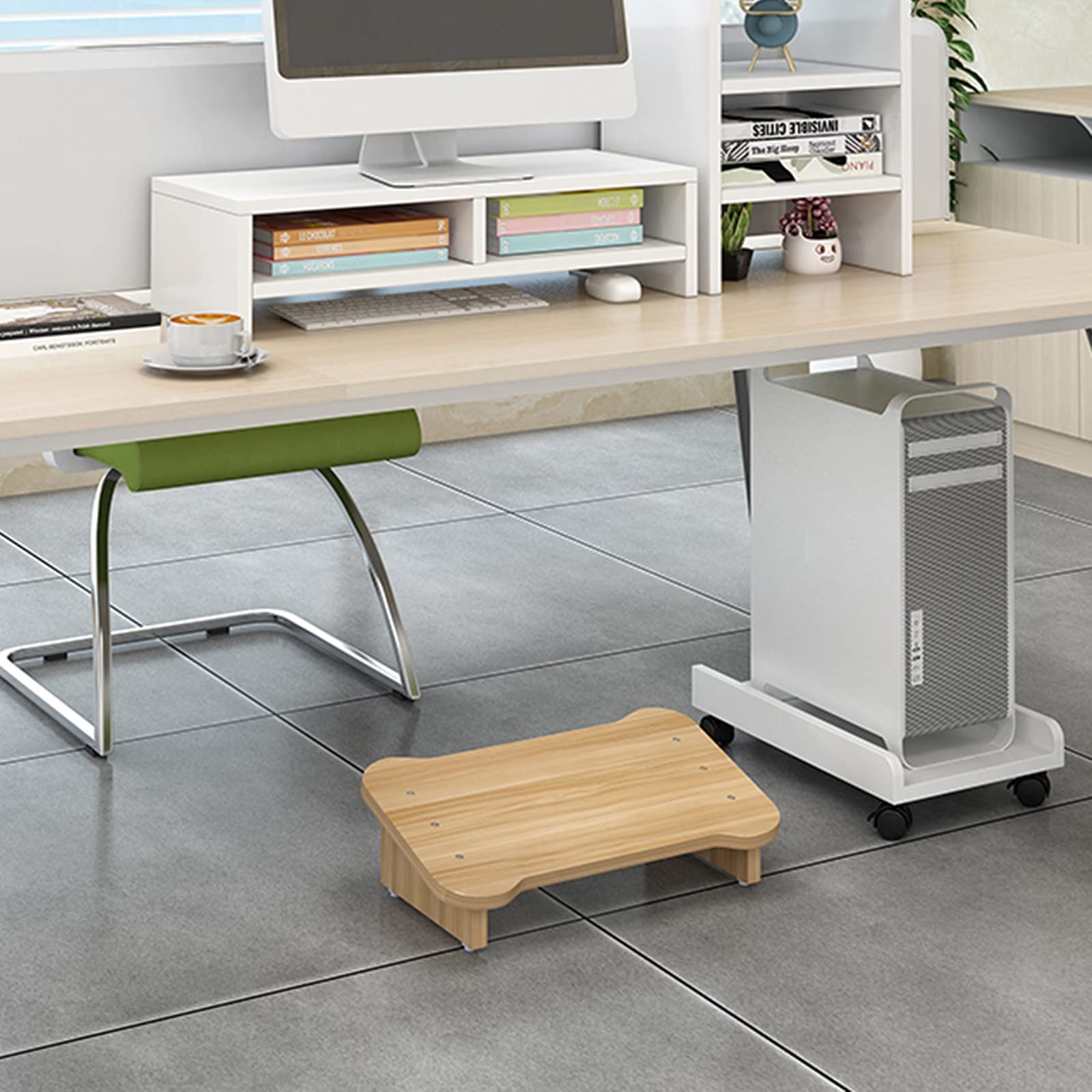 Poggiapiedi Inclinazione Legna sotto Il Poggiapiedi della Scrivania per Sedie per La Casa E L'Ufficio, Supporto Ergonomico Portatile per La Postura di Seduta Sgabello, Divano