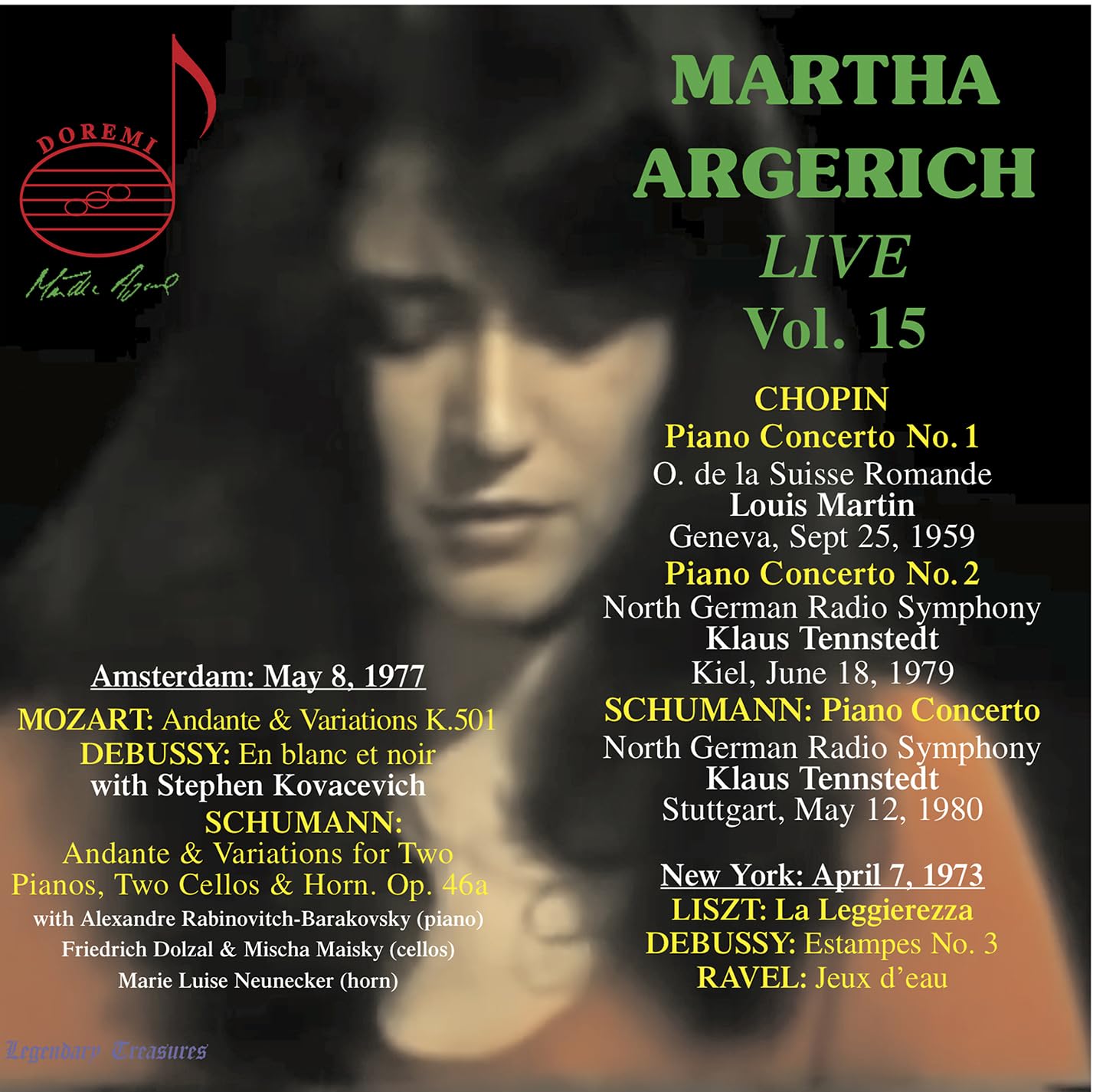 Martha Argerich Live, Vol. 15: Chopin, Schumann, Amsterdam Recital 1977, New York Recital 1973