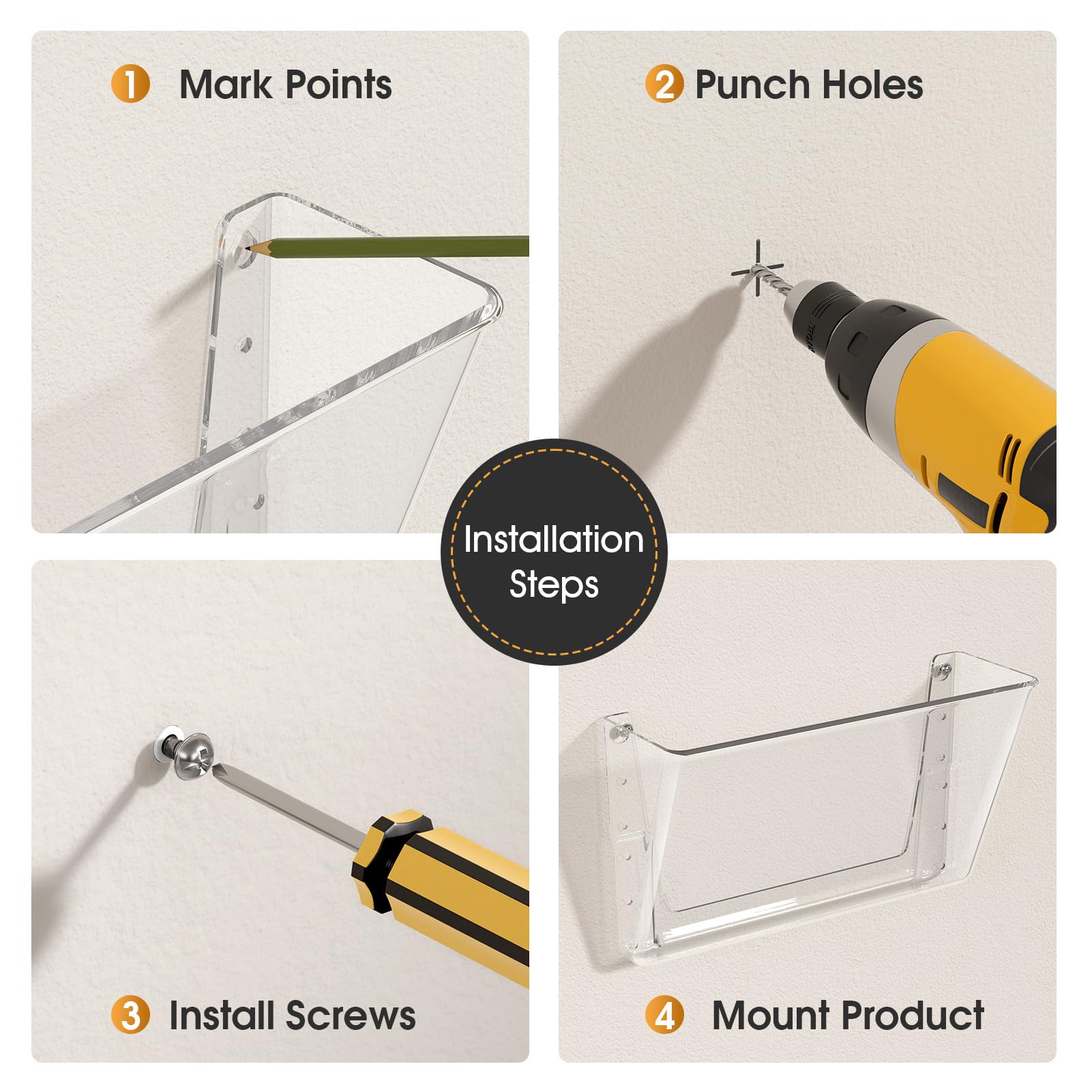 MaxGear Clear Acrylic Single Pocket 4 Pack — Amazon image 5