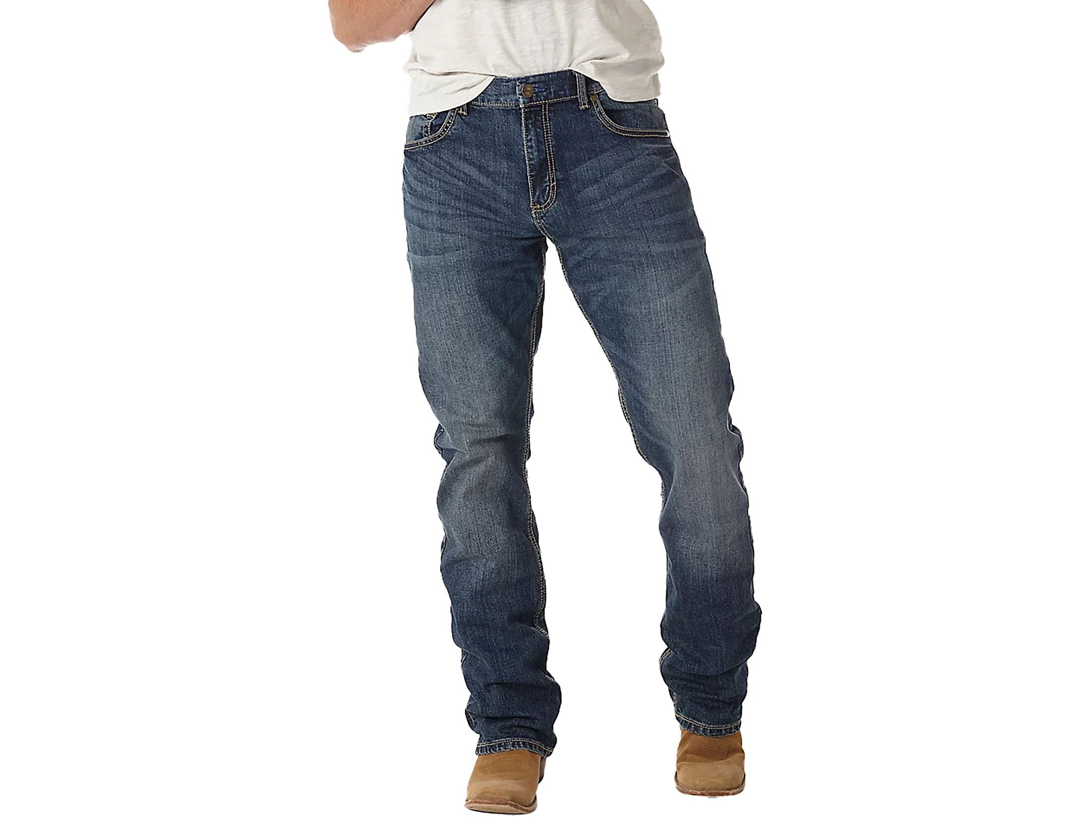 Wrangler Men's Retro Slim Fit Boot Cut Green Jeans