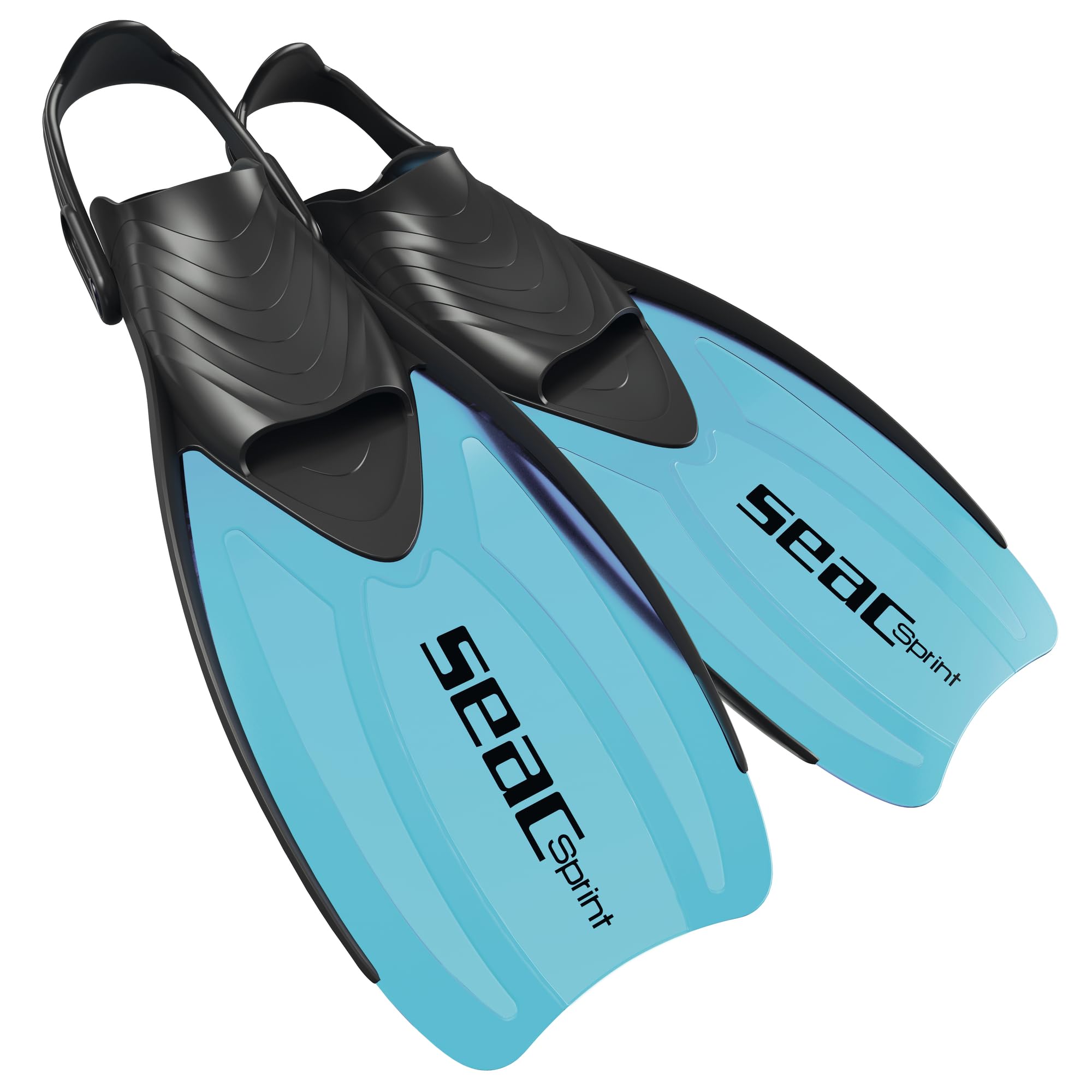 SEAC Set Sprint Dry, Ensemble de Snorkeling pour Adultes et Enfants avec Palmes à Sangles réglables, Masque de plongée et Tuba avec Dry Top