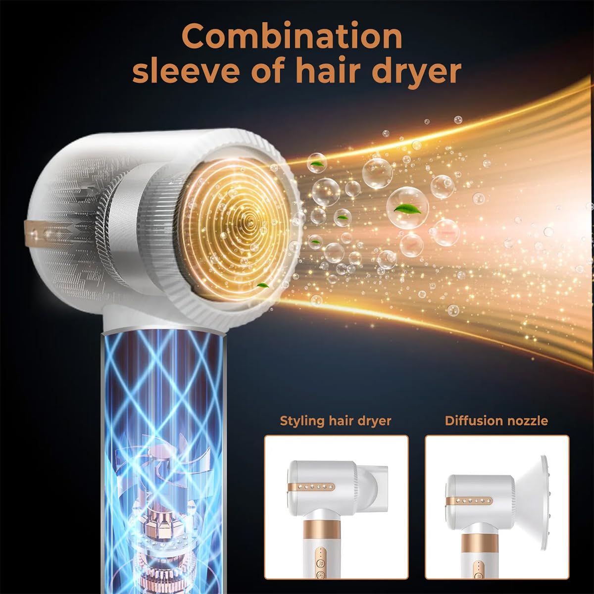 Hot Air Styler 7 en 1 – Secador de Pelo Profesional con Motor 110,000 RPM, Rizador con Efecto Coanda, Tecnología Iónica y 7 Cabezales Intercambiables