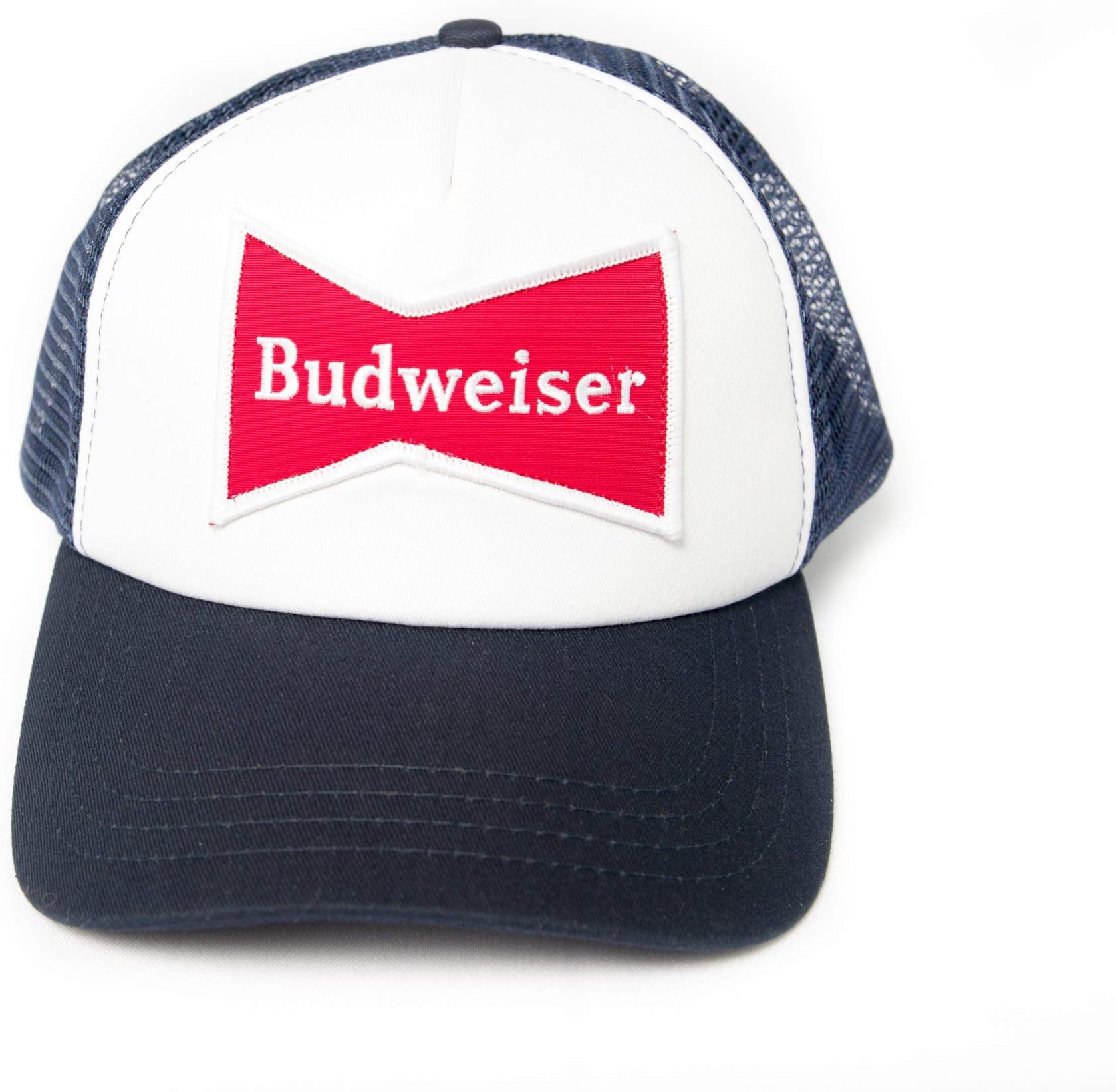 Budweiser Trucker Hat - White & Navy, Red Logo, White/Navy, One Size