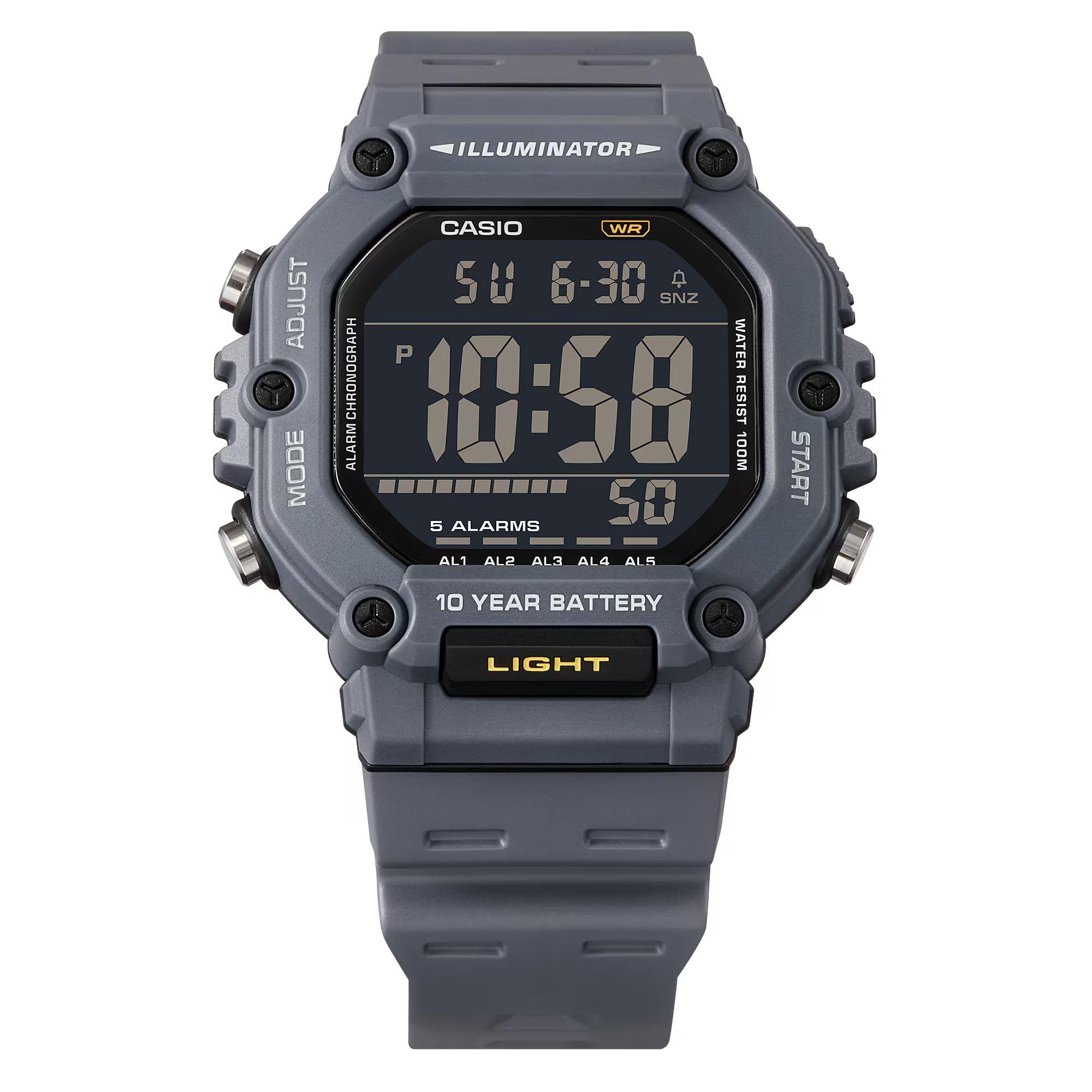 Casio Hombre Analógico-Digital Reloj con Correa de Resina AE-1600H-8BVDF, Negro, Correa
