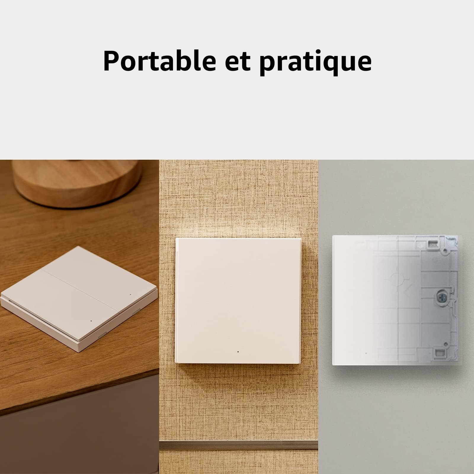Aqara Interrupteur sans Fil H1, Nécessite AQARA HUB, Zigbee 3.0, Télécommande Configurable à 7 Fonctions sans Installation pour Domestiques Intelligents, Compatible avec Apple HomeKit, IFTTT