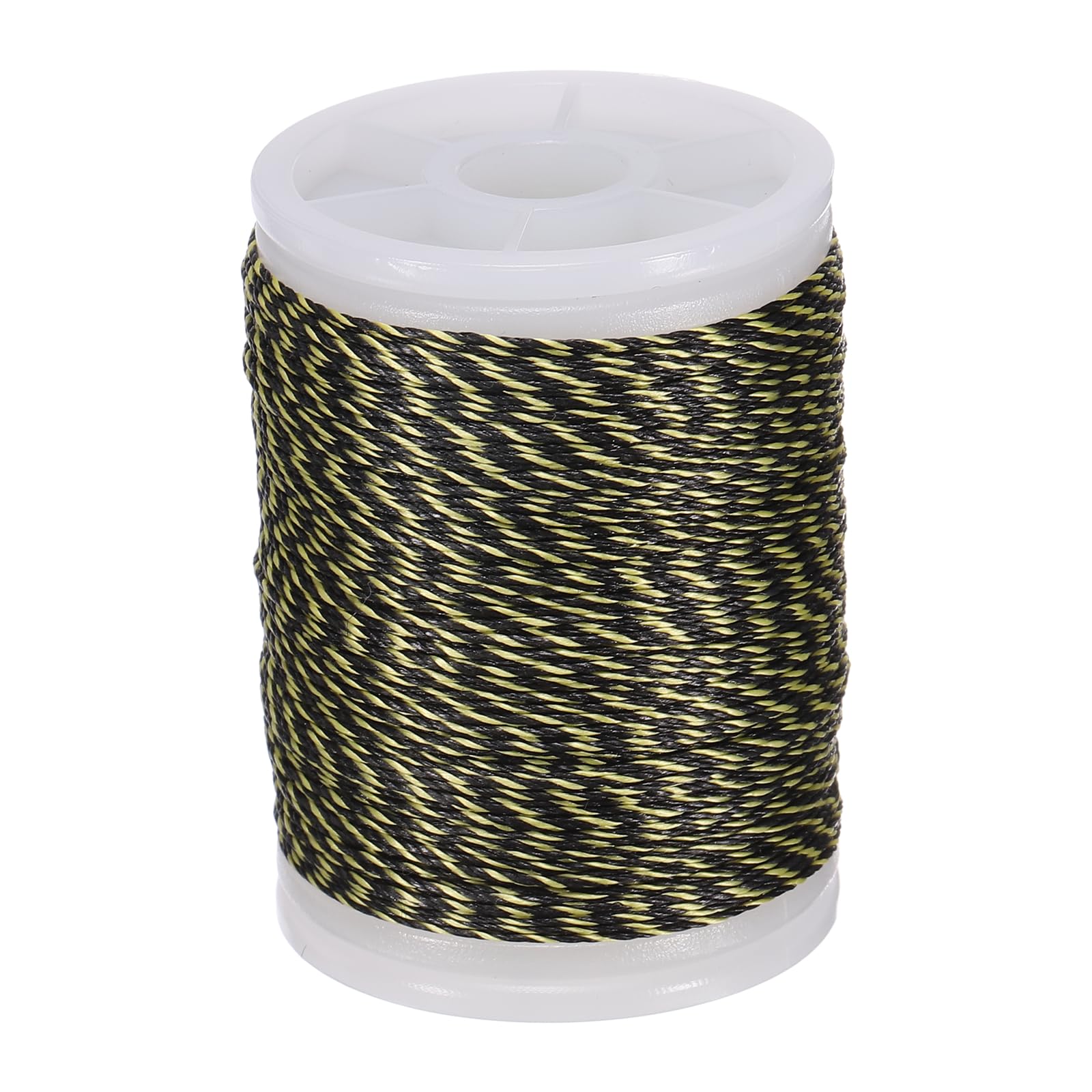 YELARXI Archery Bow String Serving Thread, 0.02" Dia Durable Bowstring Thread Accessories 131 Yard/120M & 400D PE & Yellow/Black-Fitting For(Tying Peep Sight Nock/Compound/Recurve Bow)