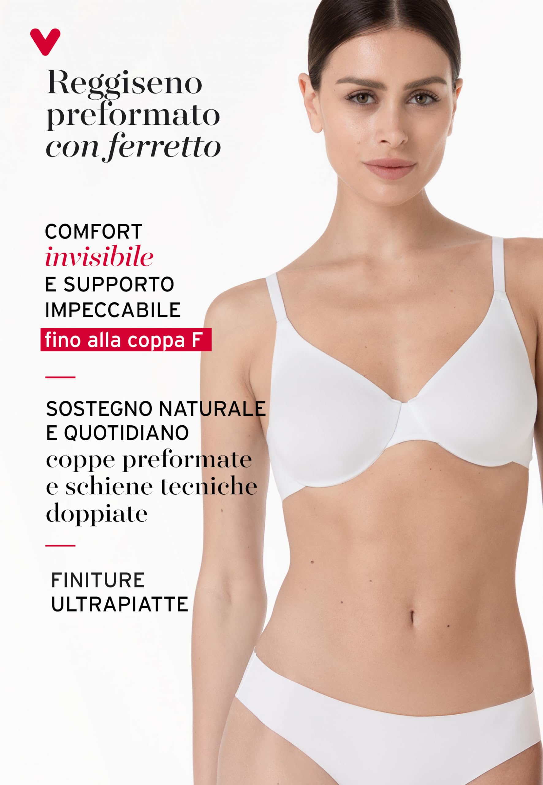 Lovable Reggiseno con Ferretto, Coppe Preformate Non Imbottite in Microfibra | Lifting Comfort E Invisibilità |Invisible Essence Reggiseno Donna