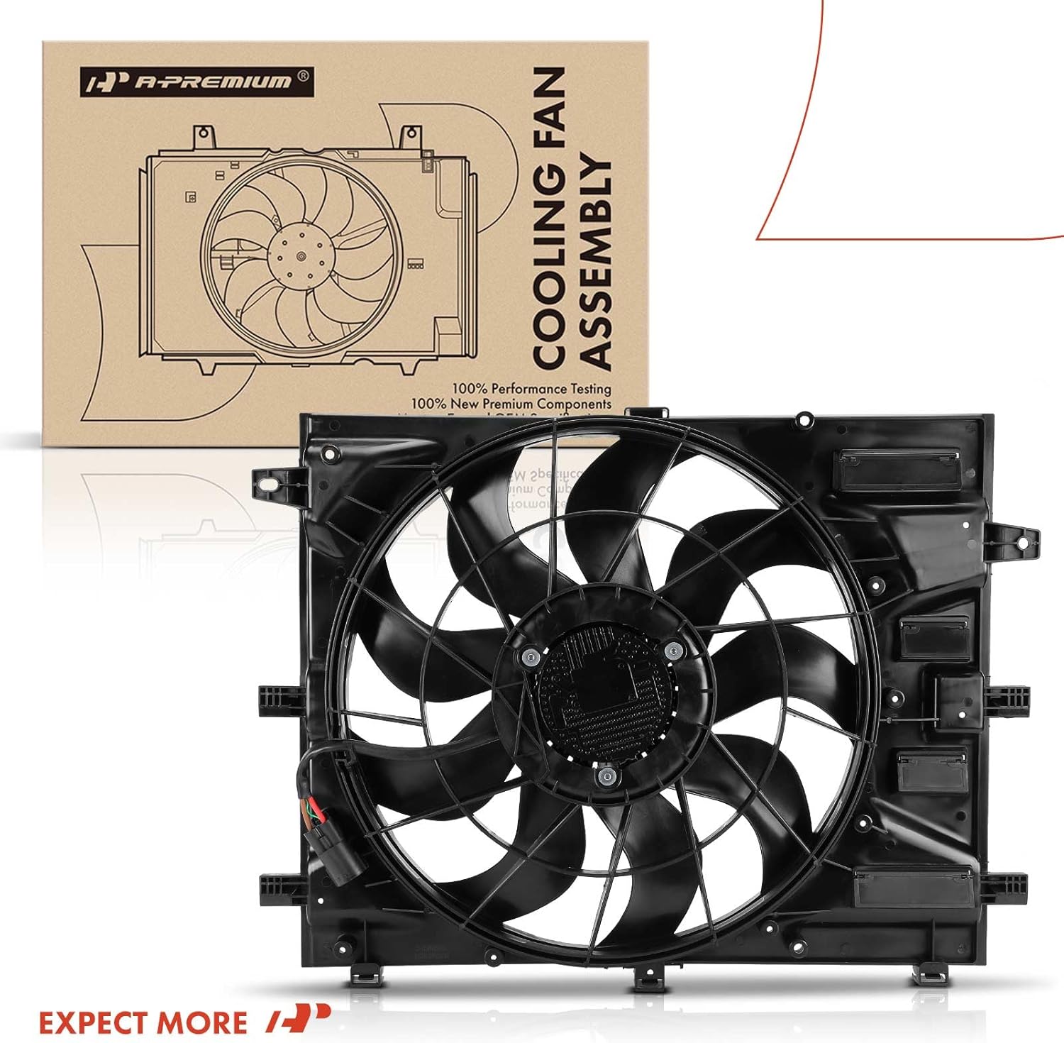 A-Premium Engine Radiator Cooling Fan Assembly with Brushless Motor Compatible with Select Chevrolet & GMC Models - Equinox, Terrain, 2018 2019 2020 - Replace# 84273038, 84581335