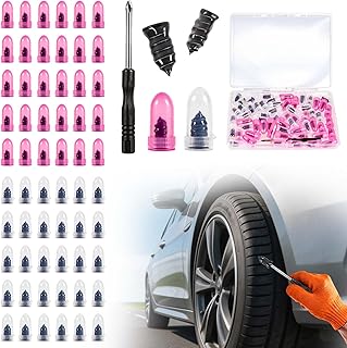 61pcs Tire Repair Rubber Nail Kit, Screw Type Rubber Plugs With Screwdriver For Tubeless Tire Puncture Repair, Self-Service Emergency Flat Tire Patch Tool For Car Truck Motorcycle Tractor Bicycle