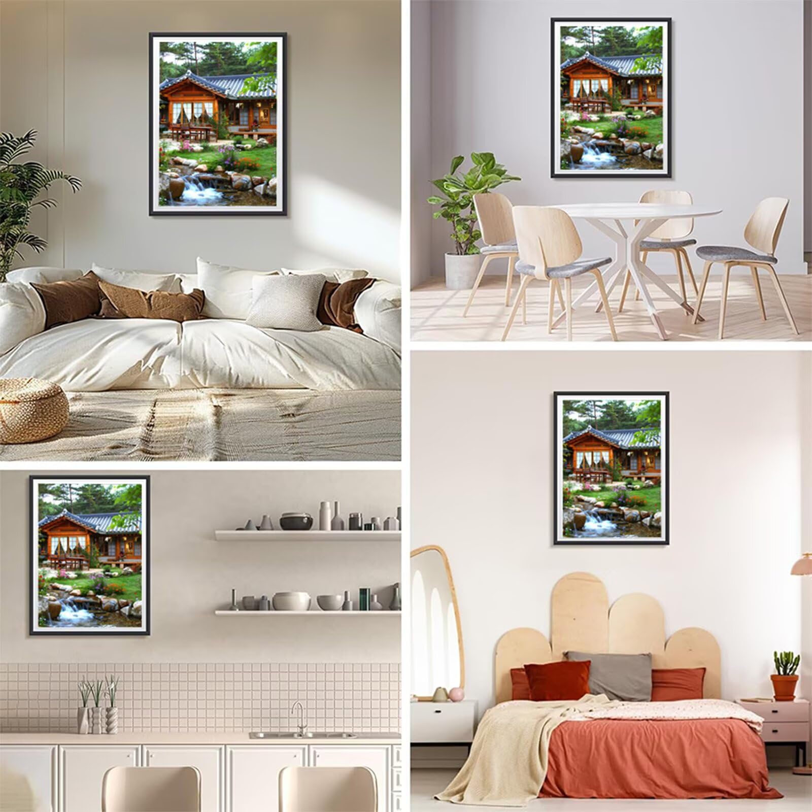 Diamentowe malowanie dla dorosłych 100 x 150 cm, 5D diamentowe malowanie pawilon haft diamentowy kompletny zestaw, kreatywne hobby dla dzieci, zrób to sam kryształowy ścieg krzyżykowy, dekoracje