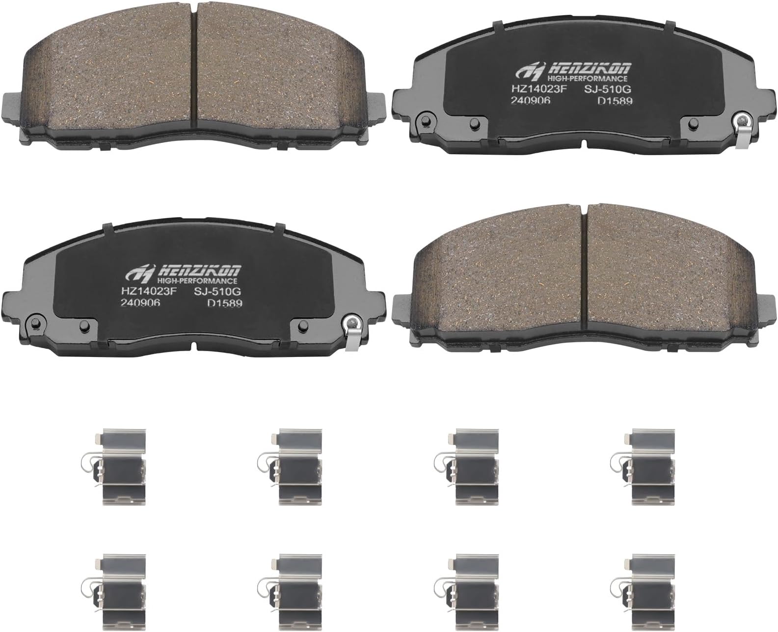 HZ1589 Premium Ceramic Disc Brake Pad Set - Compatible with Select Chrysler Pacifica, Town & Country, Voyager; Dodge Grand Caravan, Journey; Jeep Gladiator; Ram C/V + More; FRONT