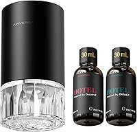 Airversa RD1 Waterless Essential Oil Diffuser Kit: Battery-Powered, 100mL Hotel Scents for Home, Car, Office - Black