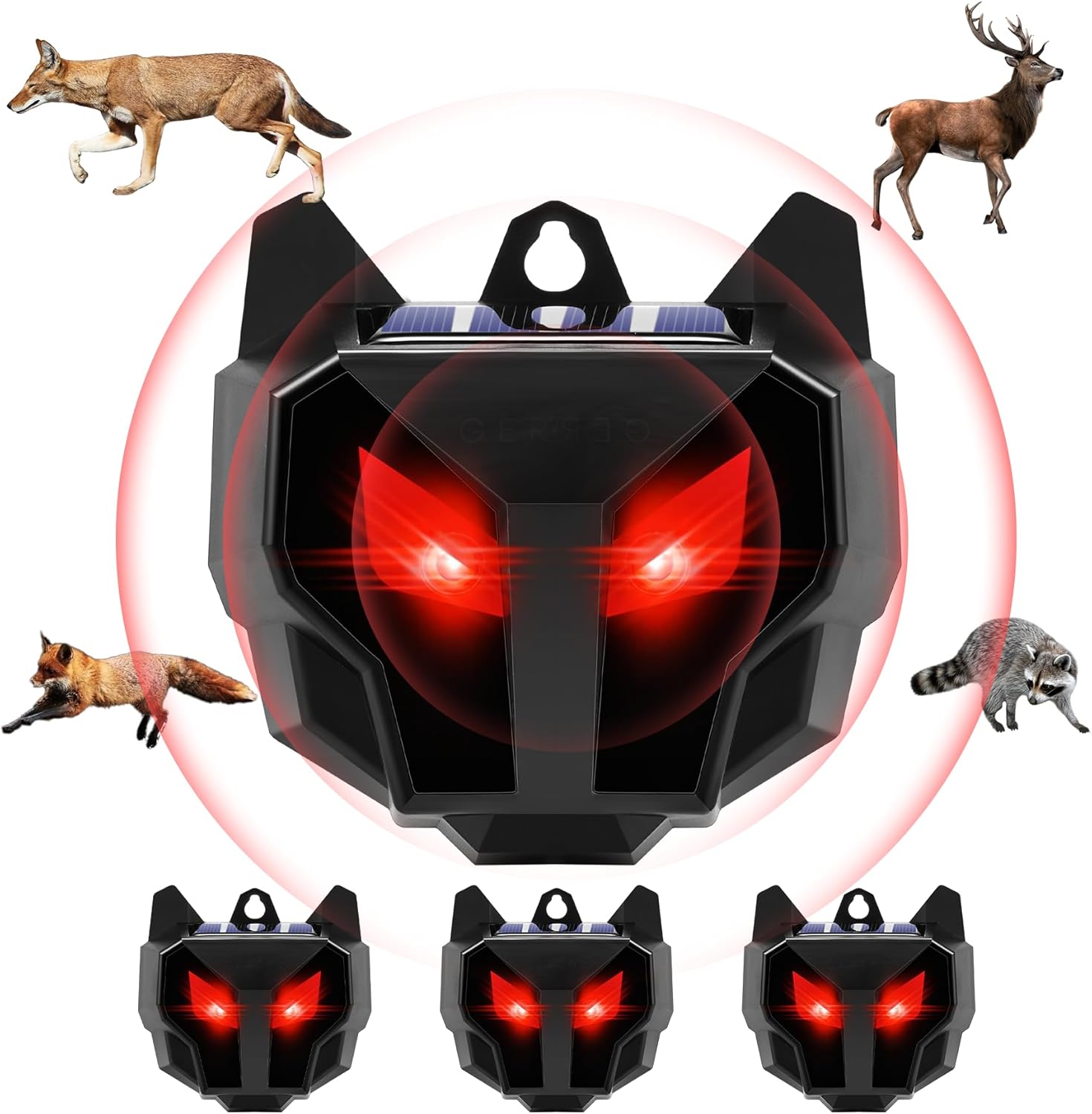 2024 Upgraded Solar Animal Repellent Outdoor,4 Pack Racoon