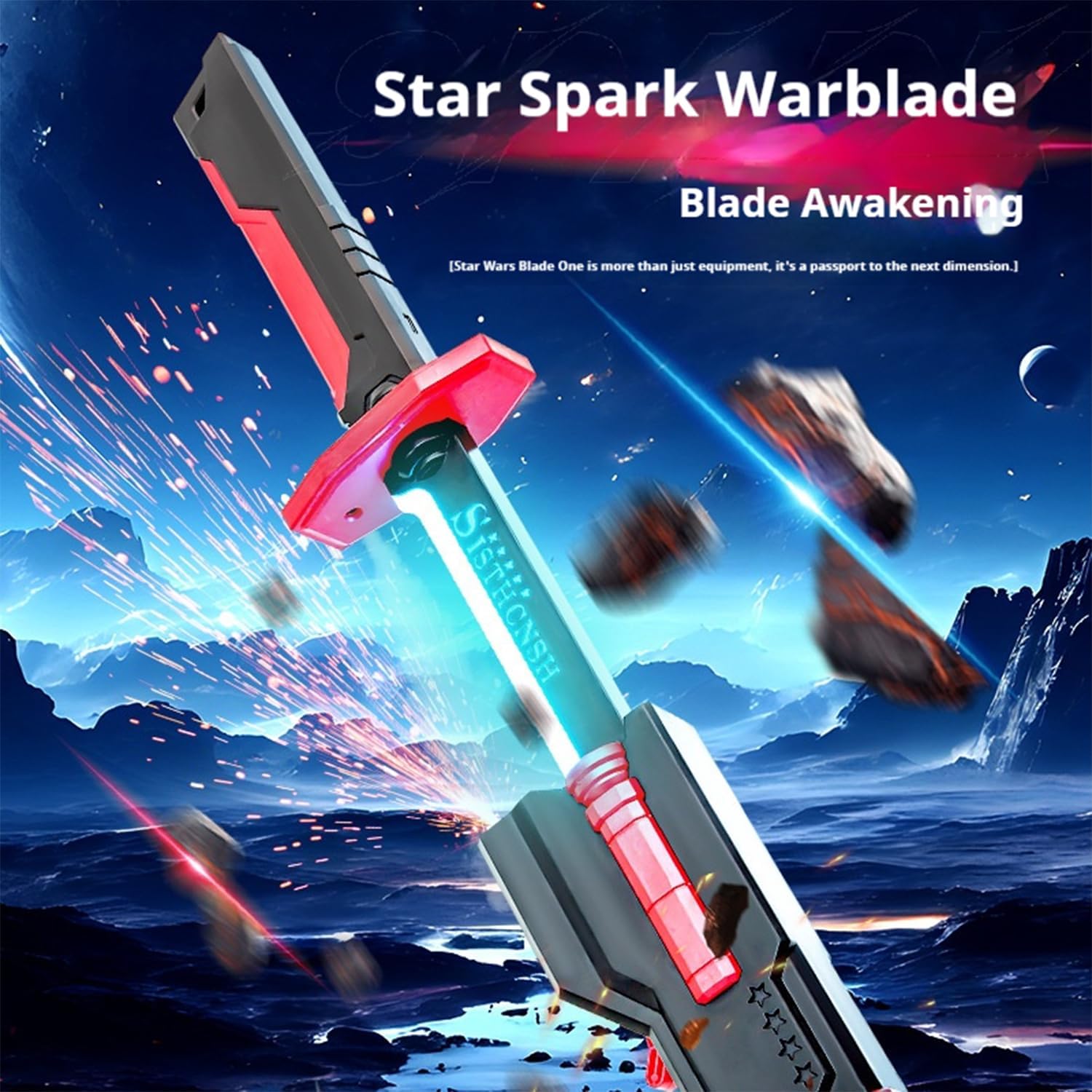 Cyberpunk Sword - 31.4 inches 7 Color LED Light Saber Simulated Toys with Sound Effects and Smoke, Neon Lightsaber with USB-C Rechargeable for 14+ Years Old Teenager and Cosplay Rave Parties