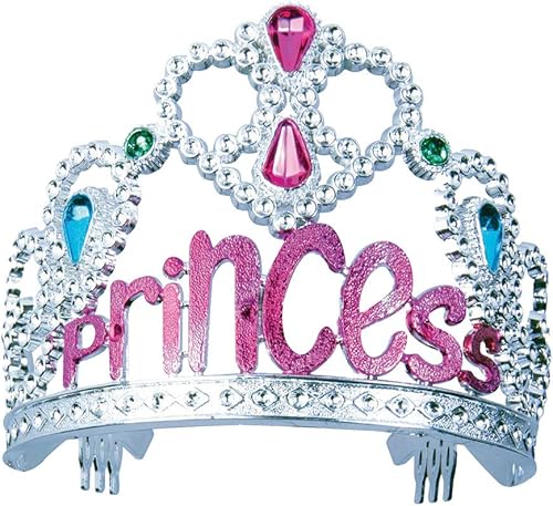 Forum Novelties Tiara de disfraz de princesa rosa para niña, multicolor