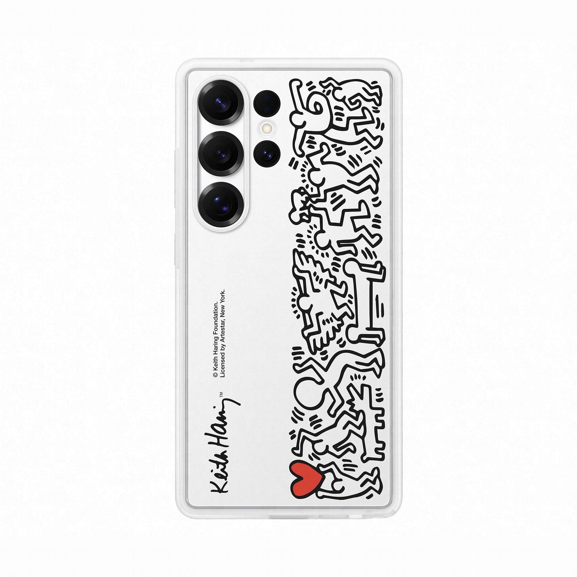 Samsung FlipSuit Case Cover per Galaxy S25 Ultra, Card Keith Haring con tecnlogia NFC inclusa, White