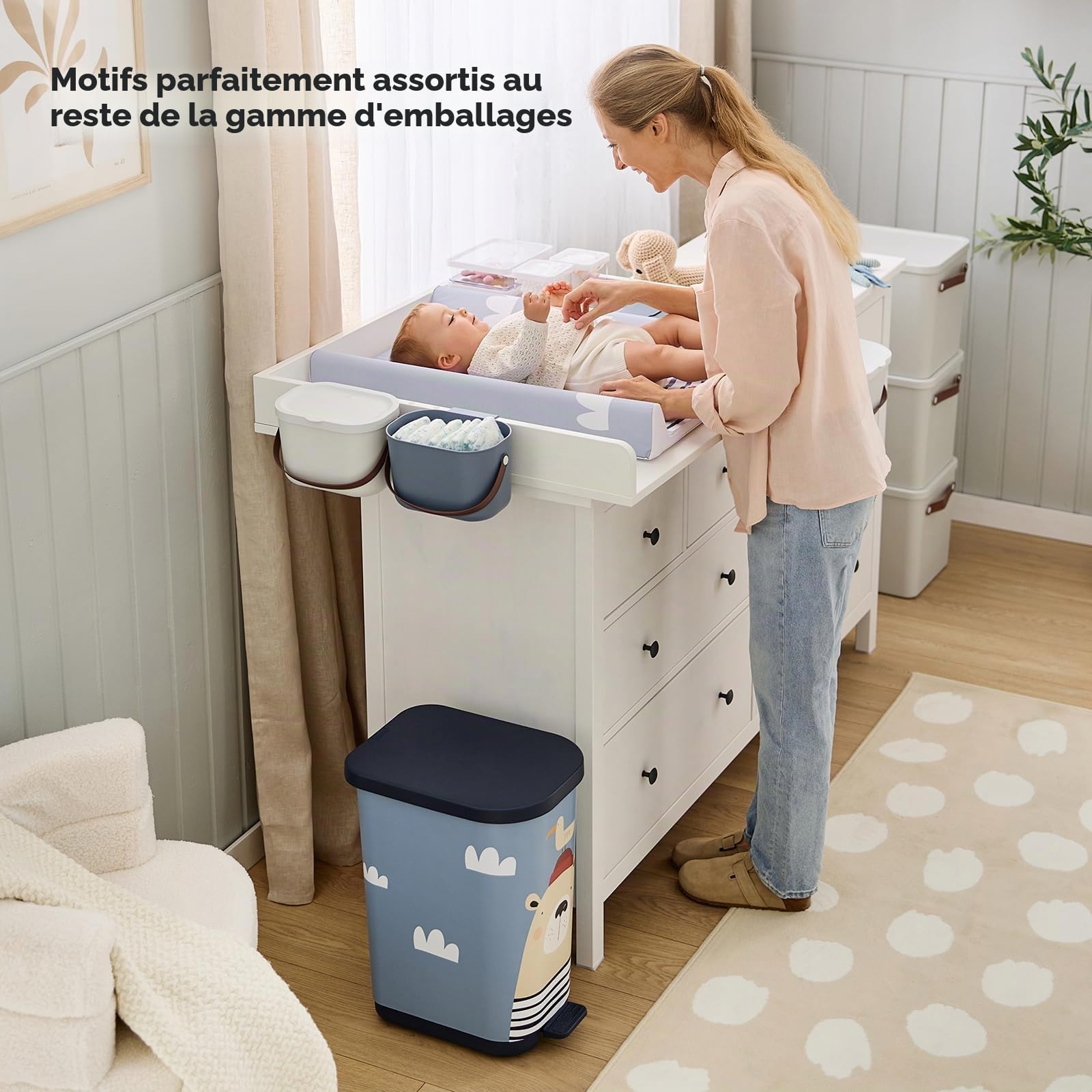 Rotho Babydesign Wickelauflage Keil 50x70 cm wasserdicht abwaschbar Motiv Sea Life