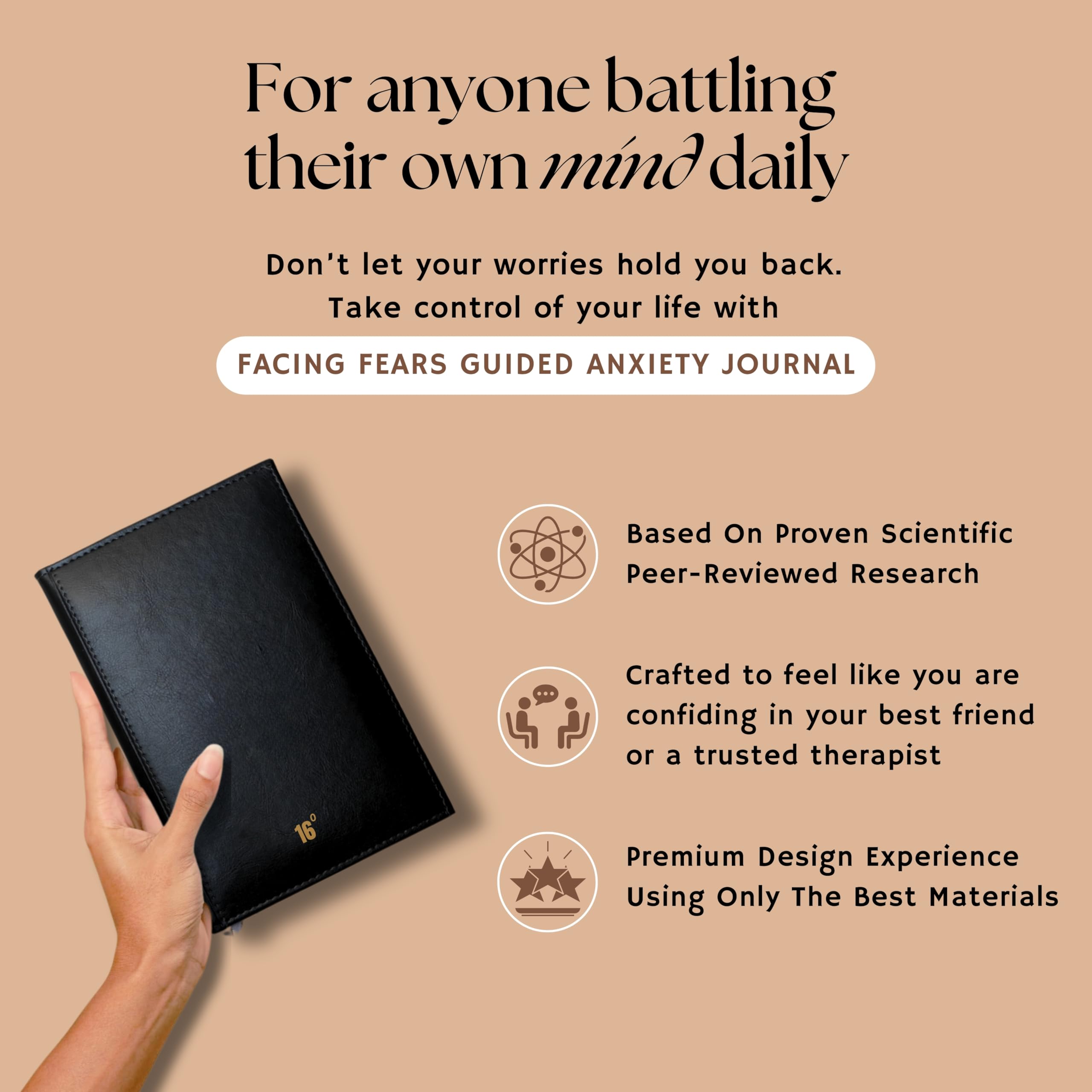 FACING FEARS Guided Anxiety Journal with Cognitive Behavioral Therapy (CBT) & Socratic Techniques, Therapy Journal for Women & Men, Mental Health Gifts, Self Care & Anxiety Relief Items - Image 2