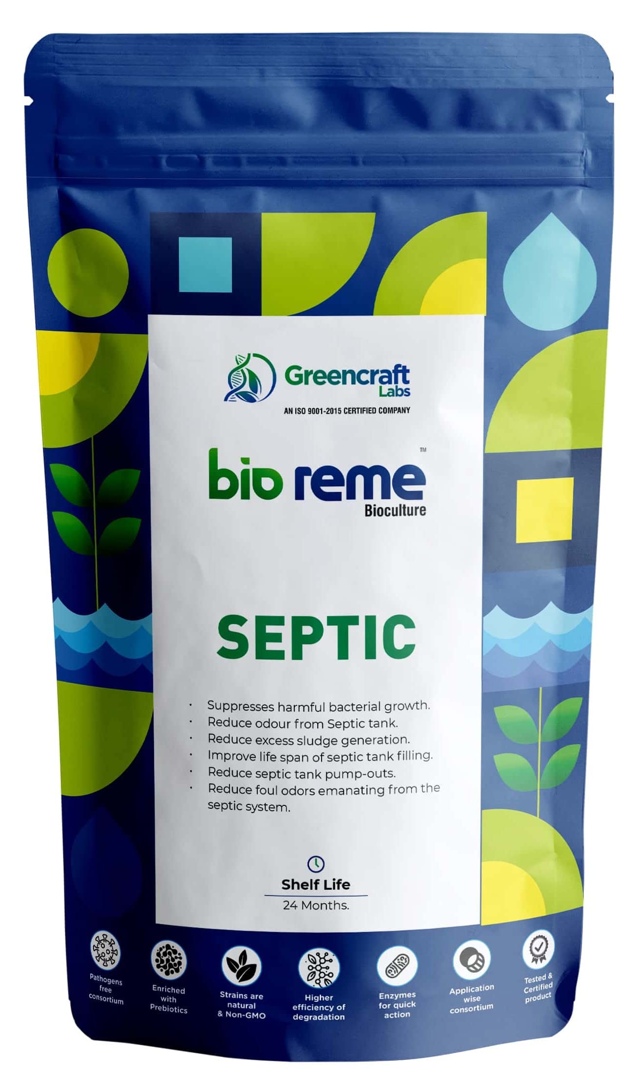 Bio Reme Septic Tank Cleaner I Reduces Sludge Build-Up I Odour Removing Powder Bacteria I Eco Friendly I Available in Pack of 1 Kg