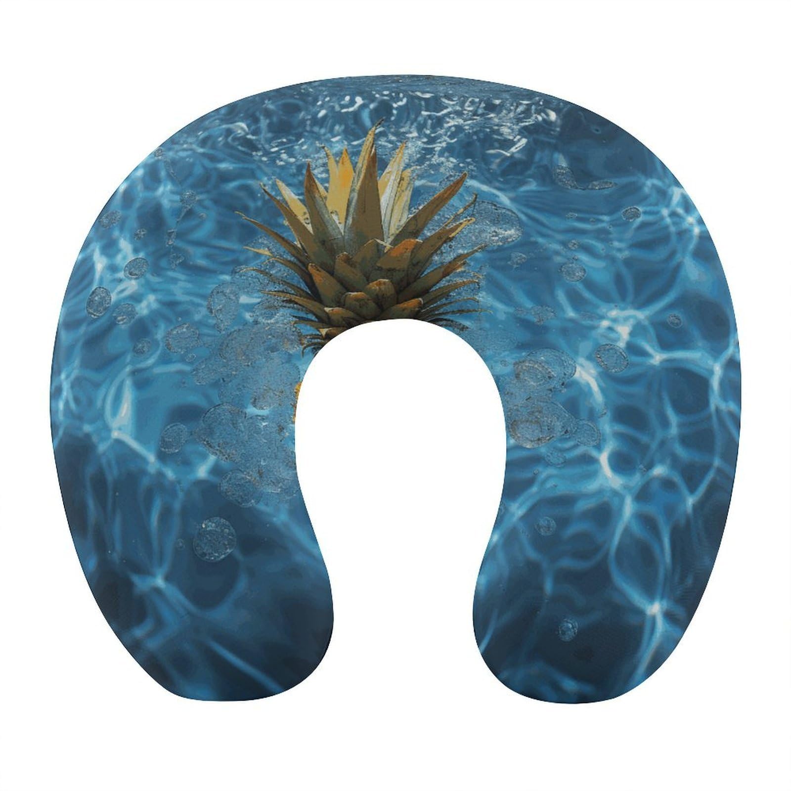 FekiLoot Pineapple in The Pool Travel Pillow,U Shaped Office Napping Pillow Support Neck and Head Comfortable Travel Neck Pillow U Shape Sleeping Essentials for Long Haul Flights