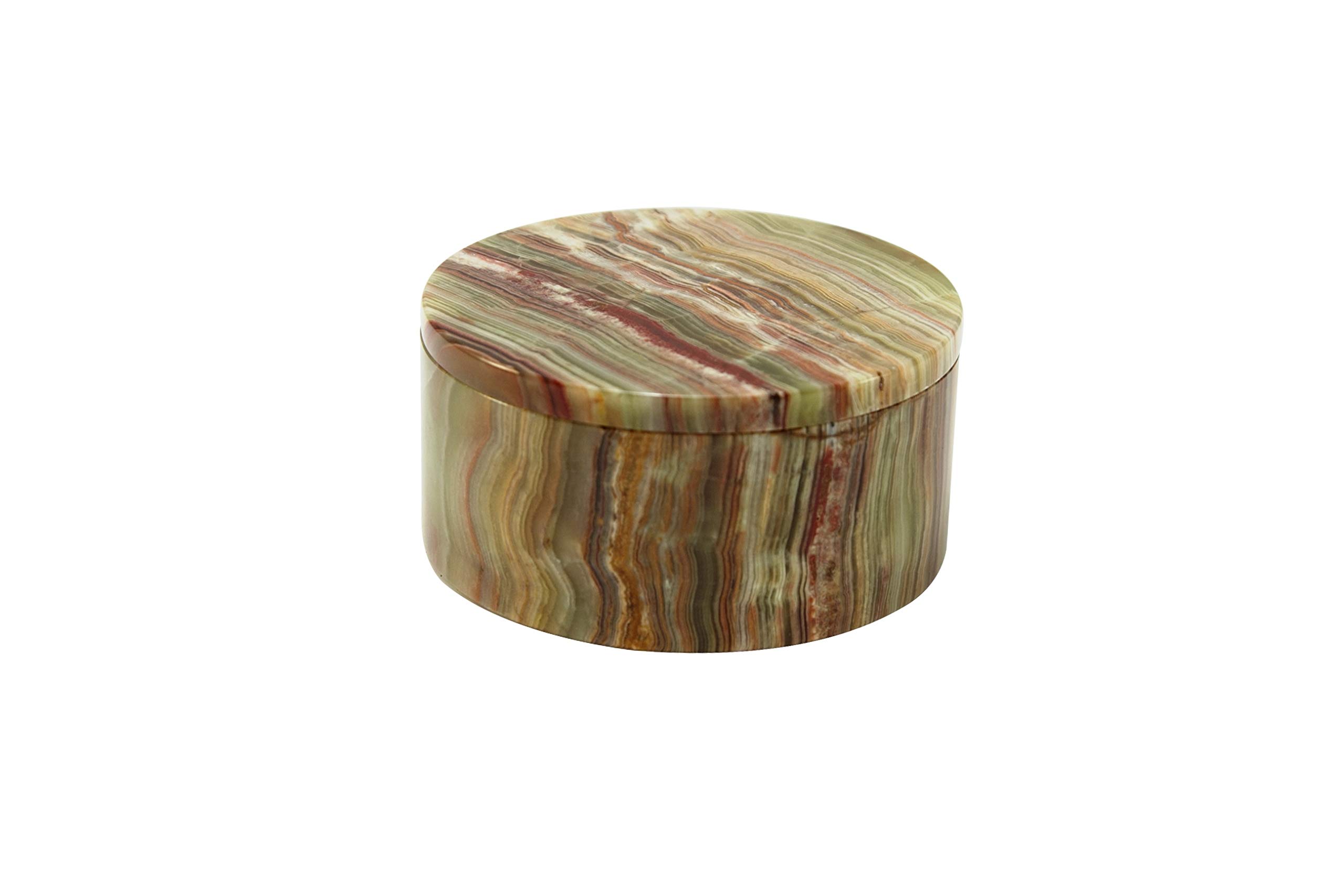 Designs by Marble Crafters Eirenne Collection Whirl Green Onyx 5" Polished Finished Circular Keepsak