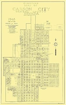 ArtDirect Carson City Nevada Plat - Curtis 1948 Unframed Art Print Giclee Poster by Curtis - Ready for Framing with Customization Sizes 6x10, 9x14, 13x20, 23x36, 30x48, and 38x60 Inches