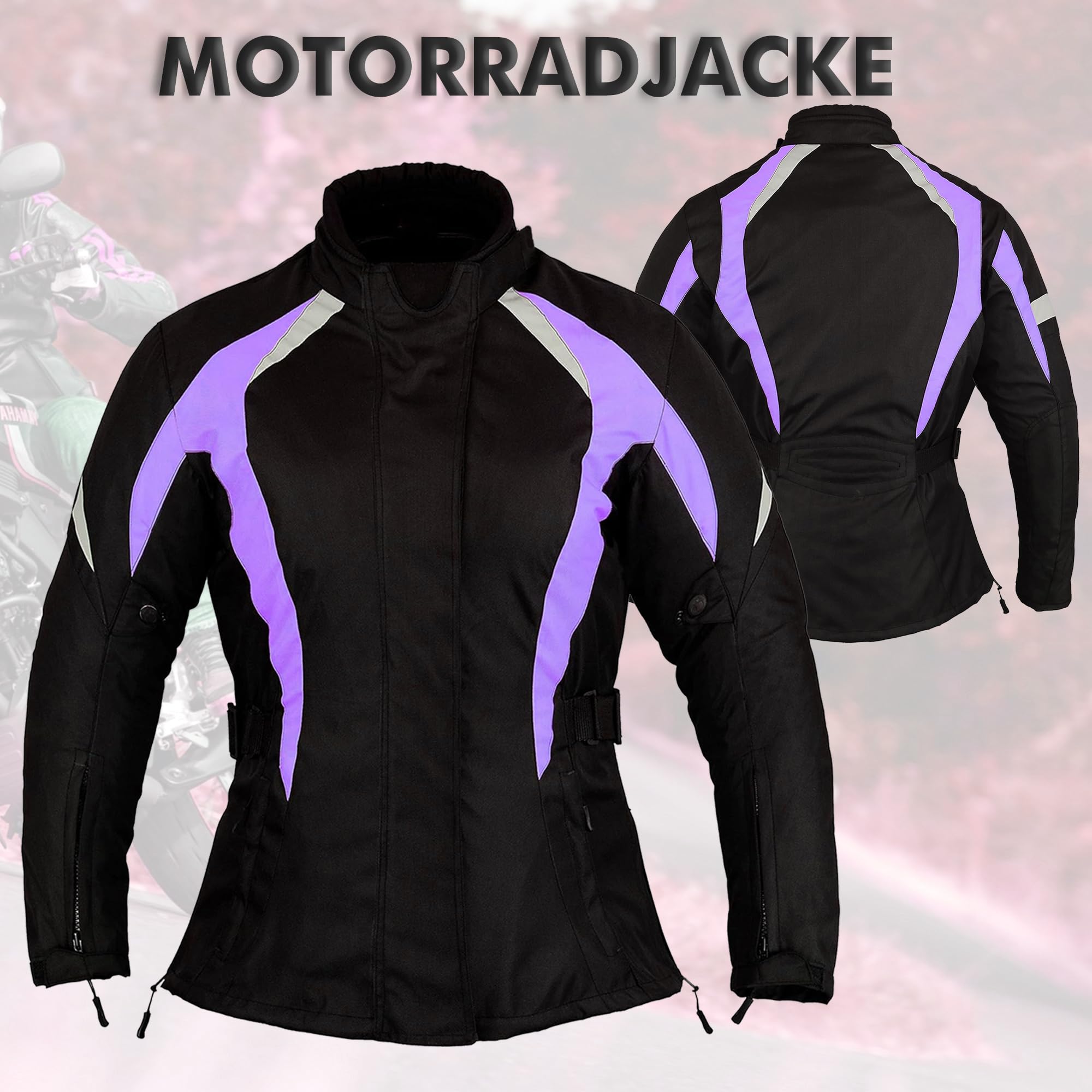 Damen-Motorradjacke mit CE-Protektoren Rosa wasserdicht atmungsaktiv für Sommer und Winter ideal für Mädchen und Fahrerinnen
