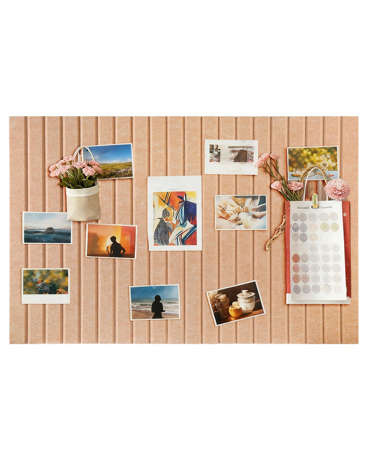 Koushine Large Felt Bulletin Board 0.35in Thicker, Cork Board with Safe Removable Nano Self-Adhesive Tabs, Wall Felt Board for Bedrooms, Living Rooms, Offices, Flower Shops (Dark Camel, 70x50 cm)