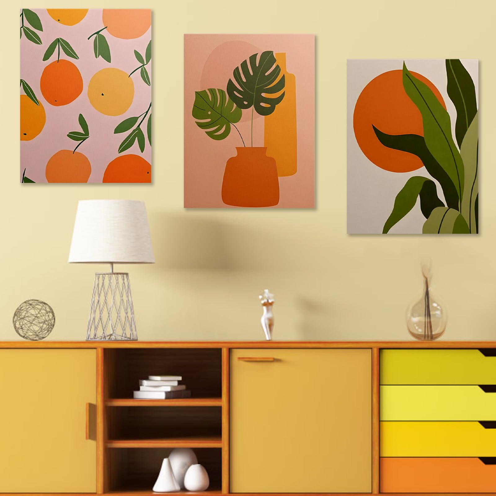 prinfantasy Wall Art for Living Room Framed Walls Decor with Botanical Prints Plant Boho Poster Pictures Set of 3 Artwork Decoration for Bathroom Bedroom 0707 - Image 4
