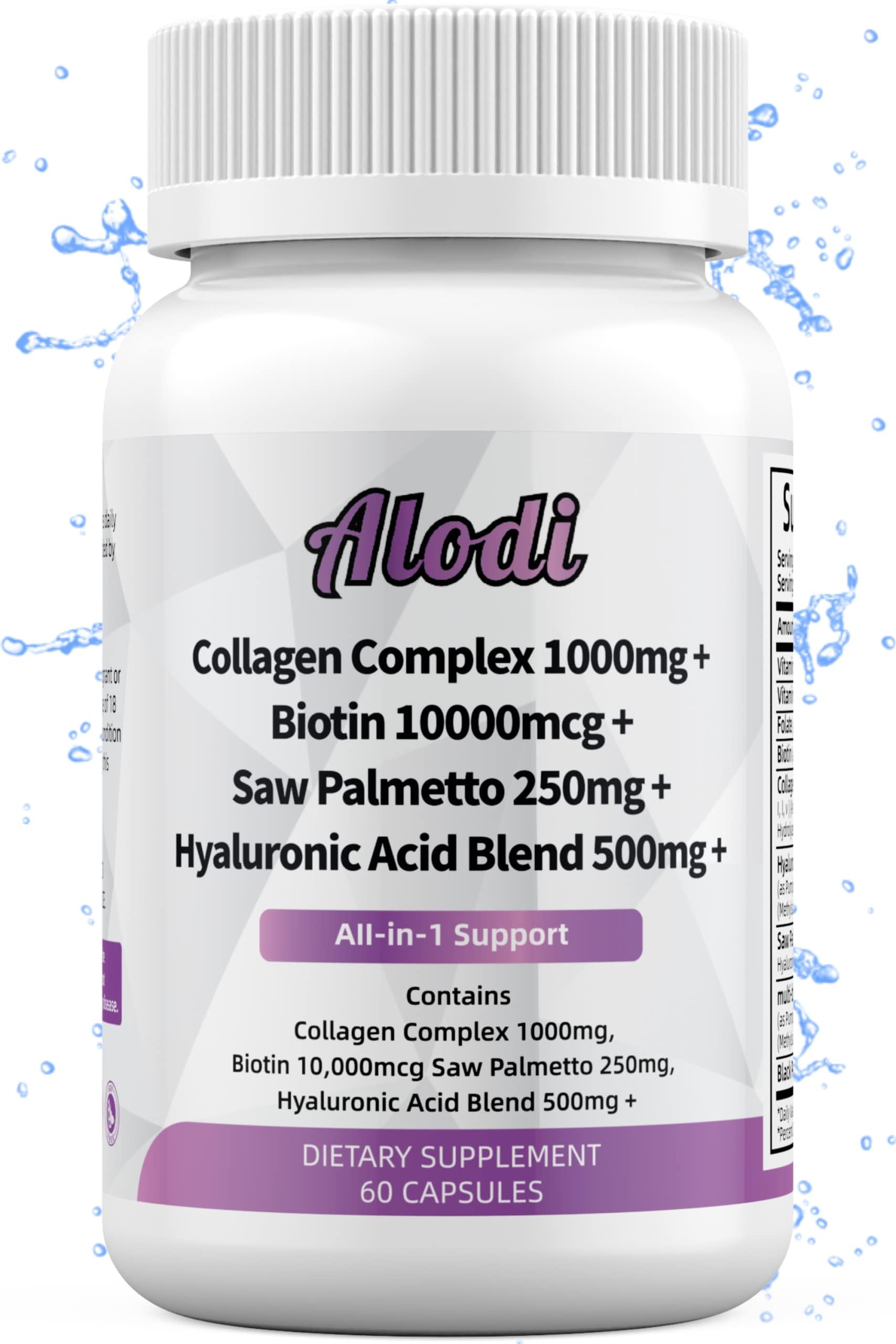 Super Collagen 1000mg, Biotin 10000mcg, Keratin Saw Palmetto 250mg, Hyaluronic Acid