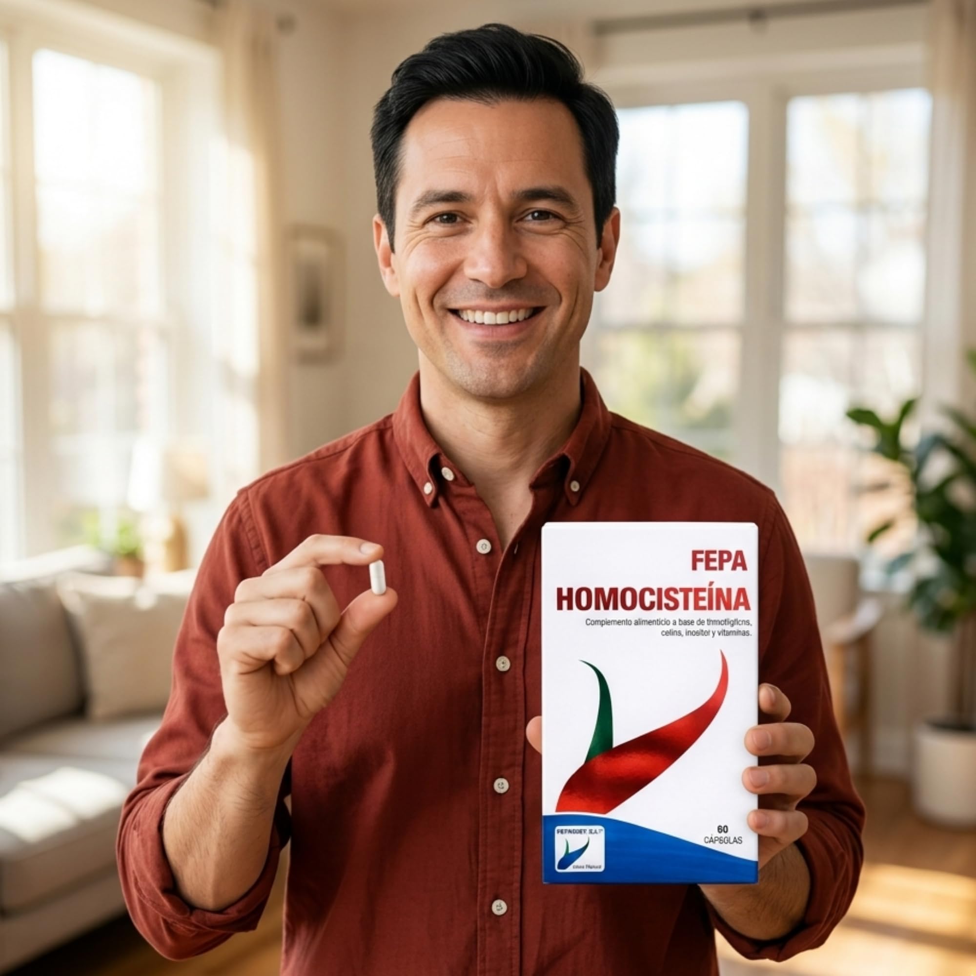 Homocisteína FEPA – 60 Cápsulas Pack de 2 – Colina, Betaína (TMG), Inositol y Vitaminas B6, B9 y B12 – Complemento Alimenticio – Apoyo Metabolismo de la Homocisteína y el Bienestar General – Fepadiet
