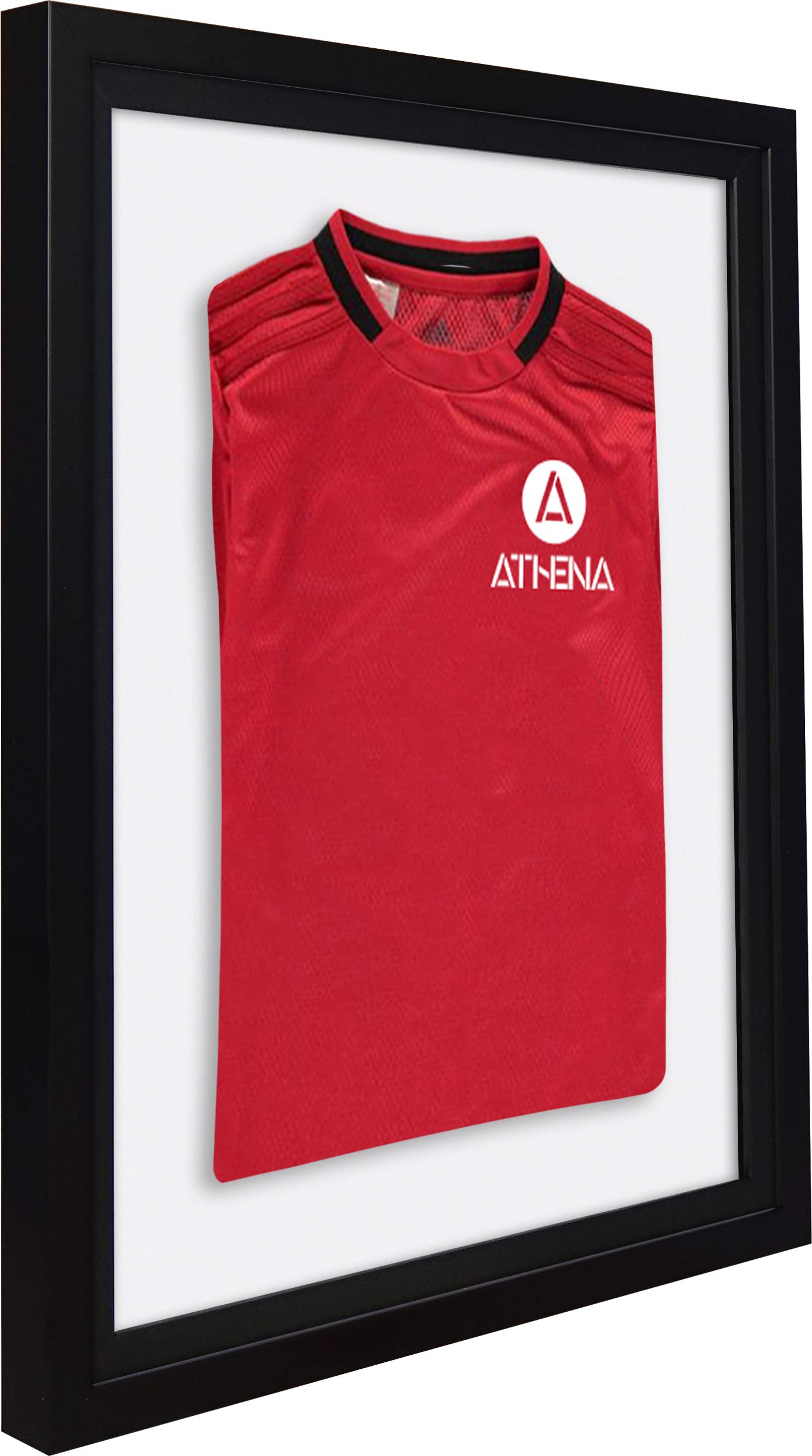 Athena Premium Holzrahmen für Baby-Shirts, 40 x 50 cm, schwarzer Rahmen, schwarzer Innenrahmen, weiße Rückwand