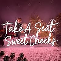 Vista 4 de Take a Seat Sweet Cheeks Neon Signs Custom Light Up Sign Indoor Bedroom Home Decor LED Neon Light Sign Large Backdrop Flex Birthday Wedding