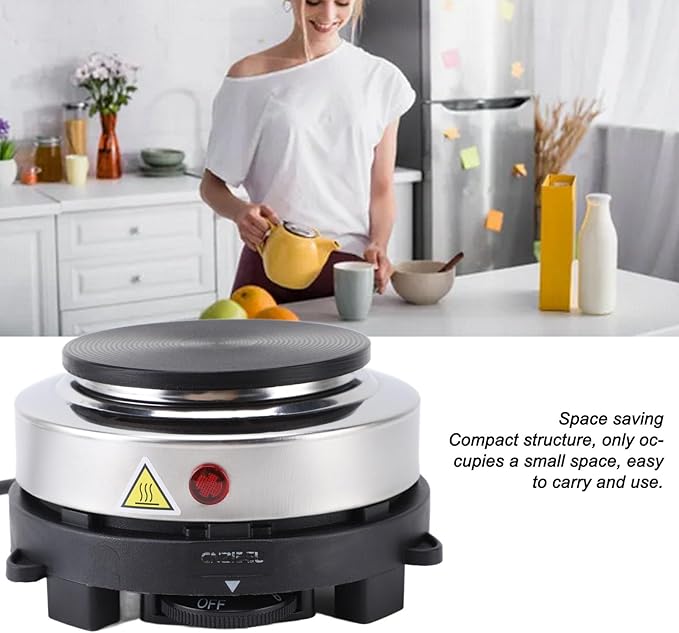 Placa Calefactora Eléctrica Pequeña Asixxsix 500W, Acero Inoxidable miniatura 6