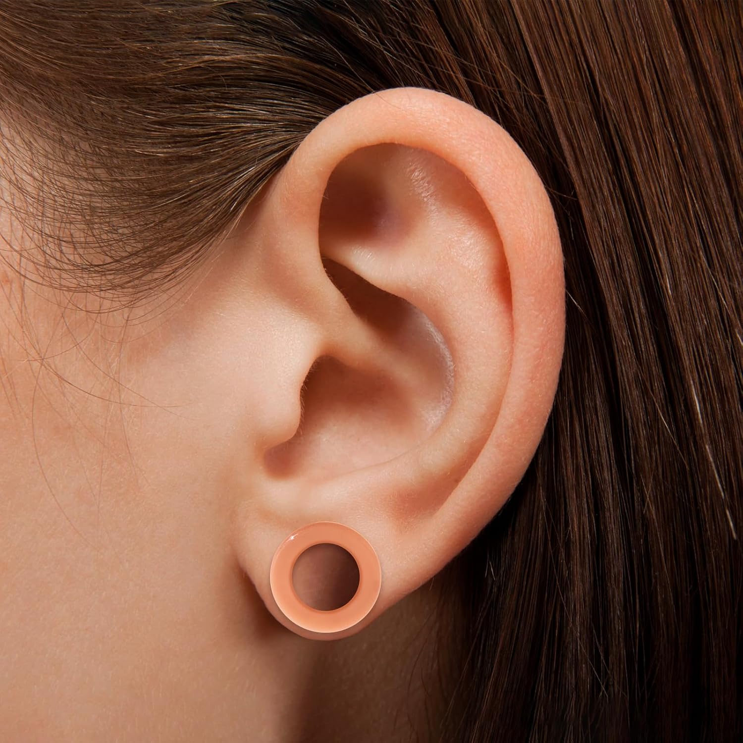 Longbeauty 20pcs Tunnels Kit 2g-1" Silicone Ear Tunnels Skin Series Gauges Plugs Ear Expander Stretching Set