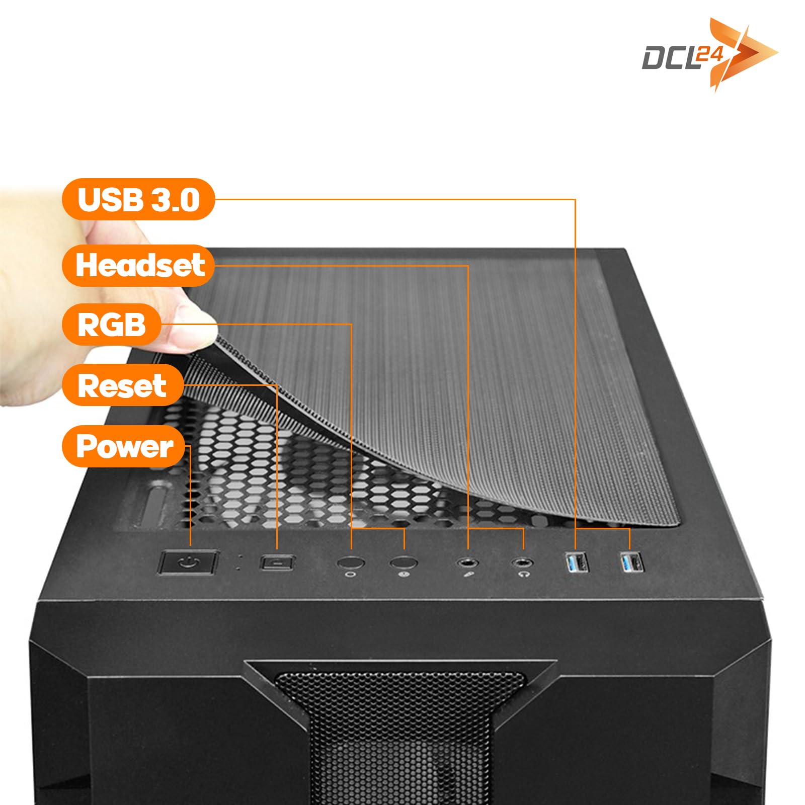 dcl24 Gaming PC Set komplett AMD Ryzen 7 5700X3D, RTX4060Ti 8GB - 1000GB SSD, 32GB DDR4, Gamer PC mit 8x4.1 GHz, WLAN, 27" Monitor, Maus, Tastatur, Headset, Windows 11 Pro [19701] - 3