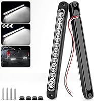 PSEQT 10" 15-LED Trailer Tail Light Bar - Waterproof White Running & Reverse Backup Lights for Trucks, RVs, Trailers