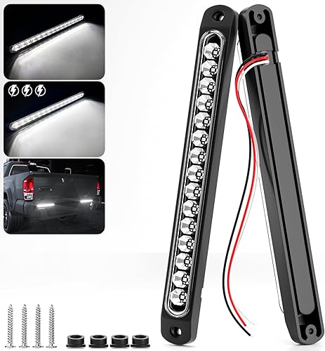 PSEQT - 15 LED luz de identificación de remolque Barra de luz trasera de marcha atrás y reversa, tira de luces laterales traseras para camiones,