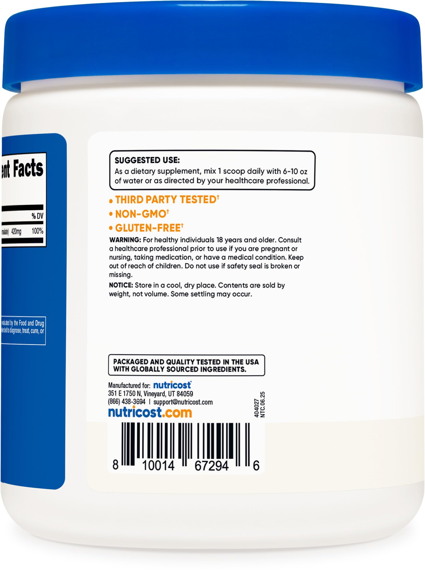 Nutricost Magnesium Malate Powder (300g) 420mg of Magnesium Per Serving — Amazon image 4
