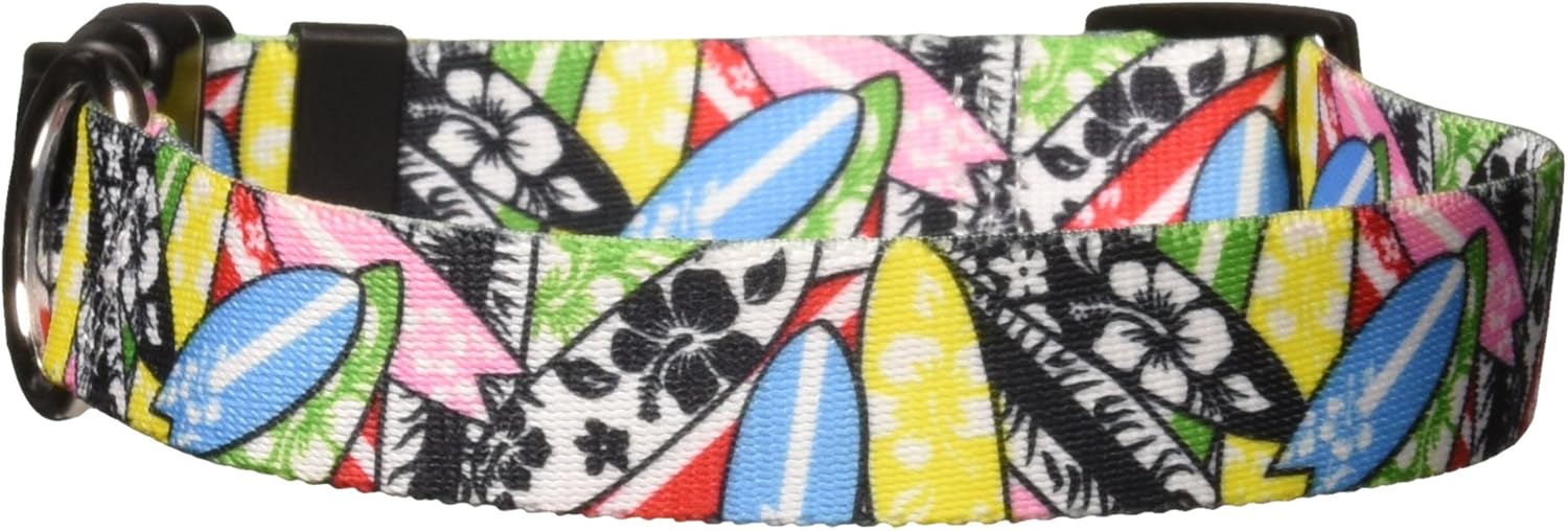 Sailboats & Lighthouses Dog Collar - Size Large 18" to 28" Long - Made In The USA