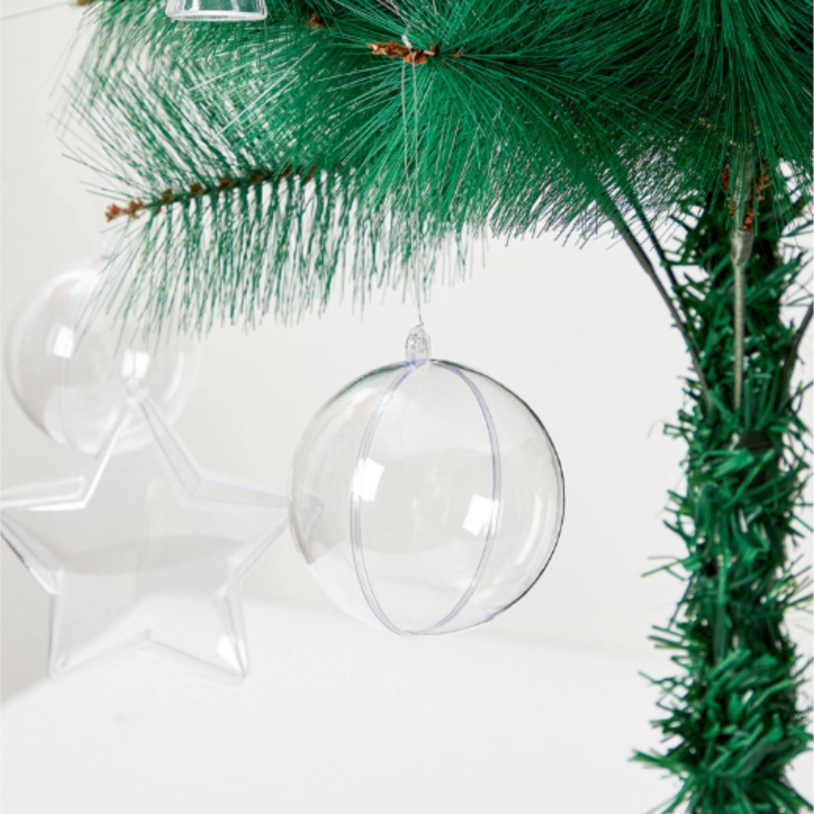 Bolas De Navidad para Colgar Adornos Navideños: Bolas De Plástico Huecas Transparentes Formas Irregulares Decoraciones para Fiestas(Transparent3)