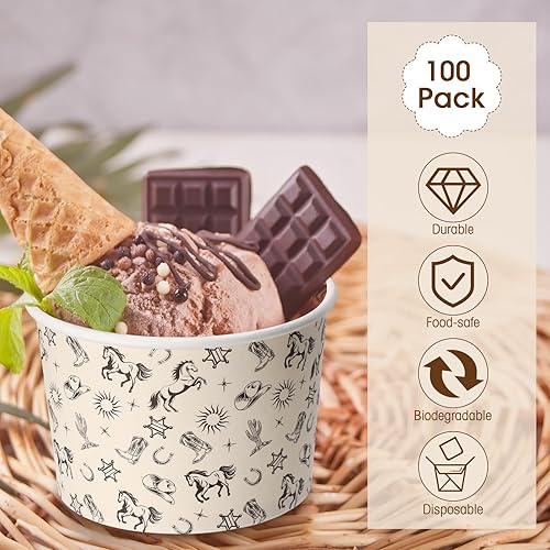 Miniatura 9 de Nuanchu Paquete de 100 tazas de aperitivos de Año Nuevo chino, 9 onzas, cuencos de papel de Año Nuevo Lunar para aperitivos Año del Dragón, cuencos